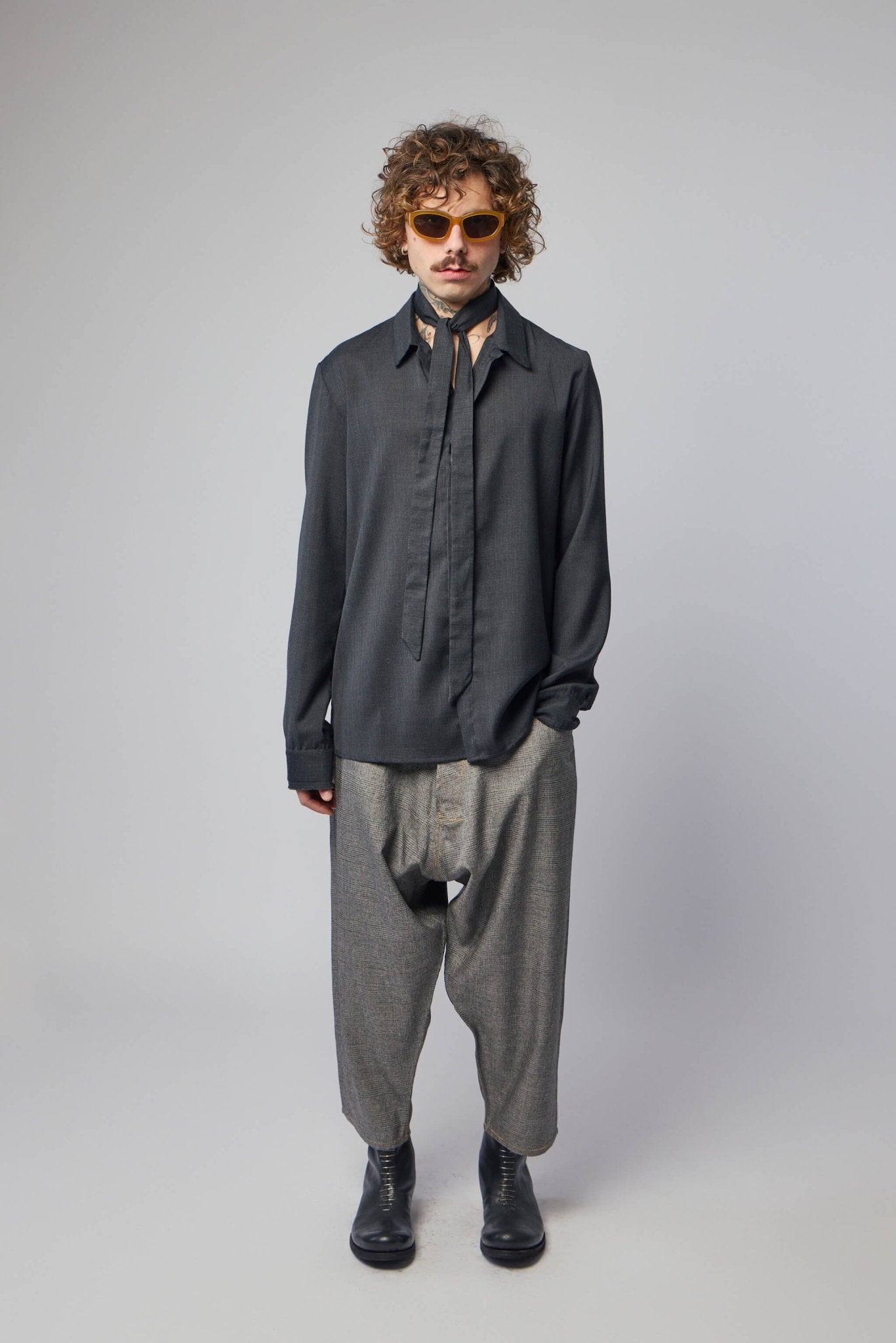 K'ANG - Mens Midfit Shirts with Tie - LABELS