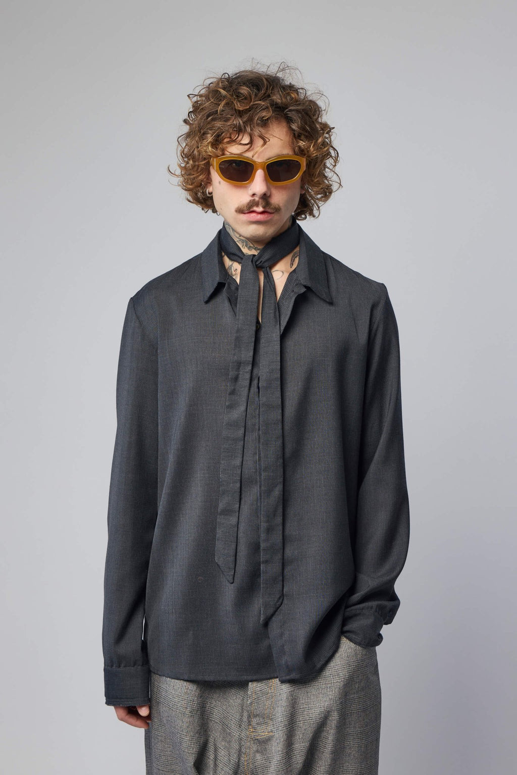 K'ANG - Mens Midfit Shirts with Tie - LABELS