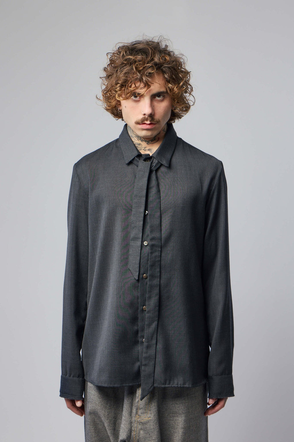 K'ANG - Mens Midfit Shirts with Tie - LABELS