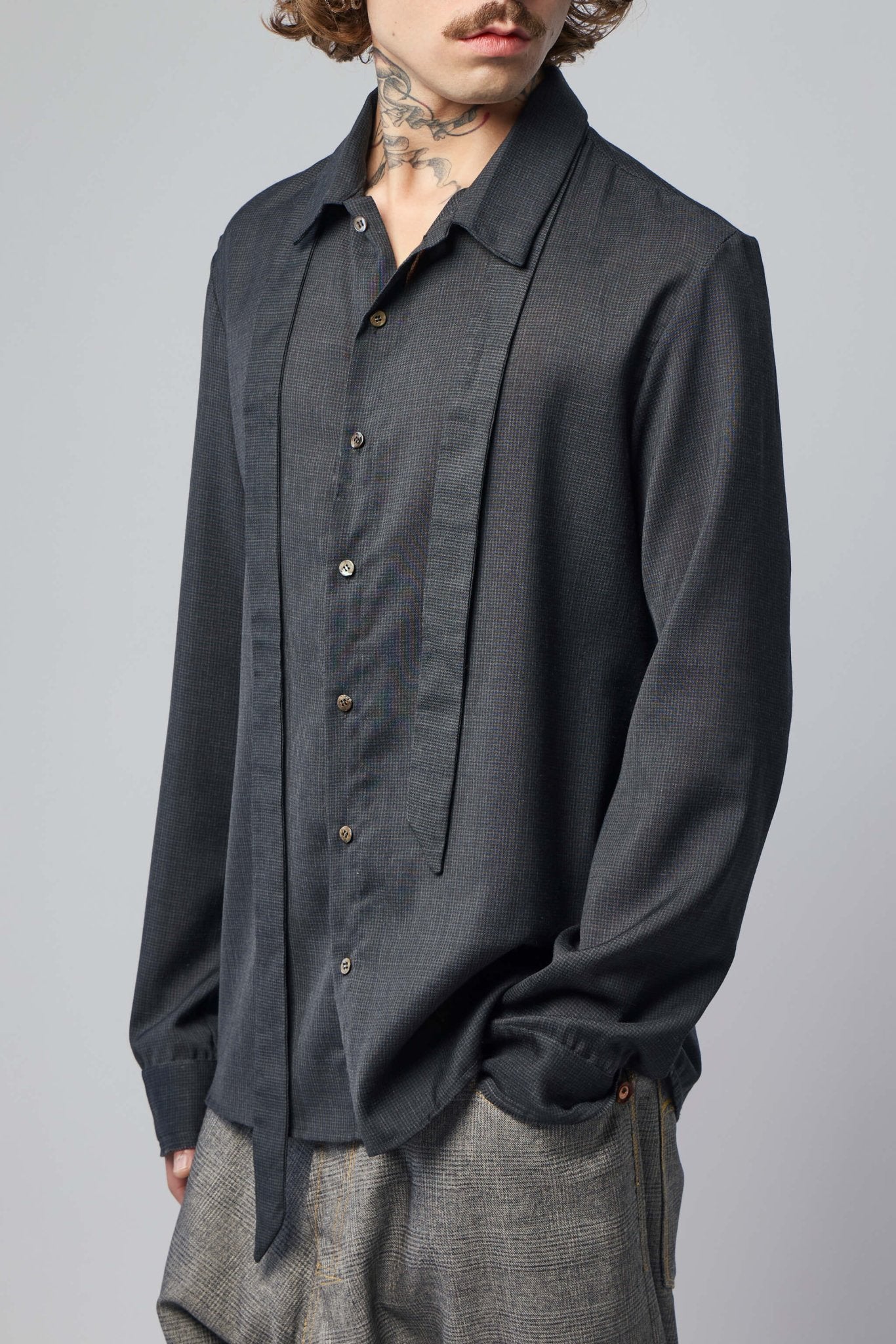 K'ANG - Mens Midfit Shirts with Tie - LABELS