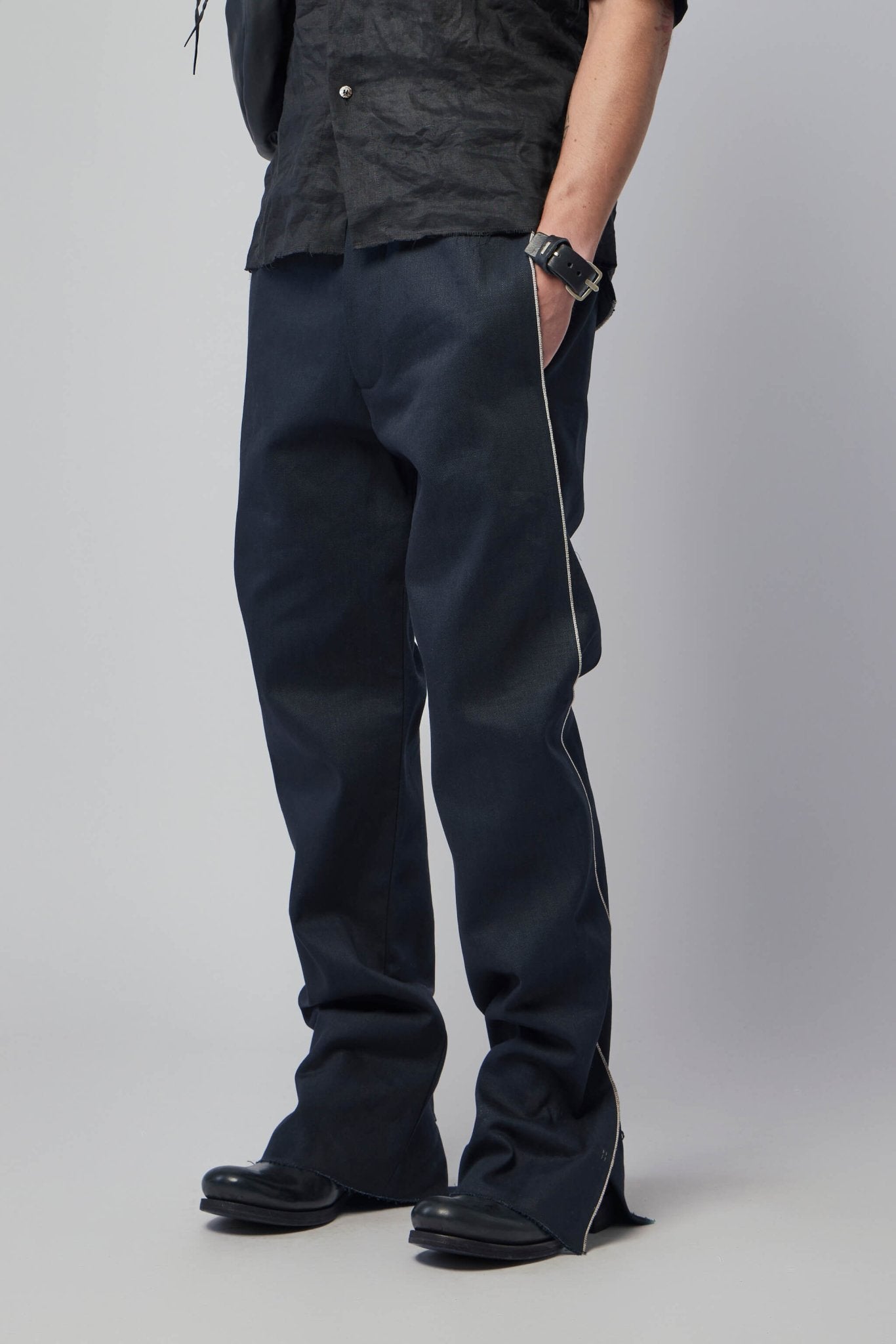 K'Ang - Men's Purgatory Selvedge - line Trousers With 925 Silver Hook Closer - LABELS