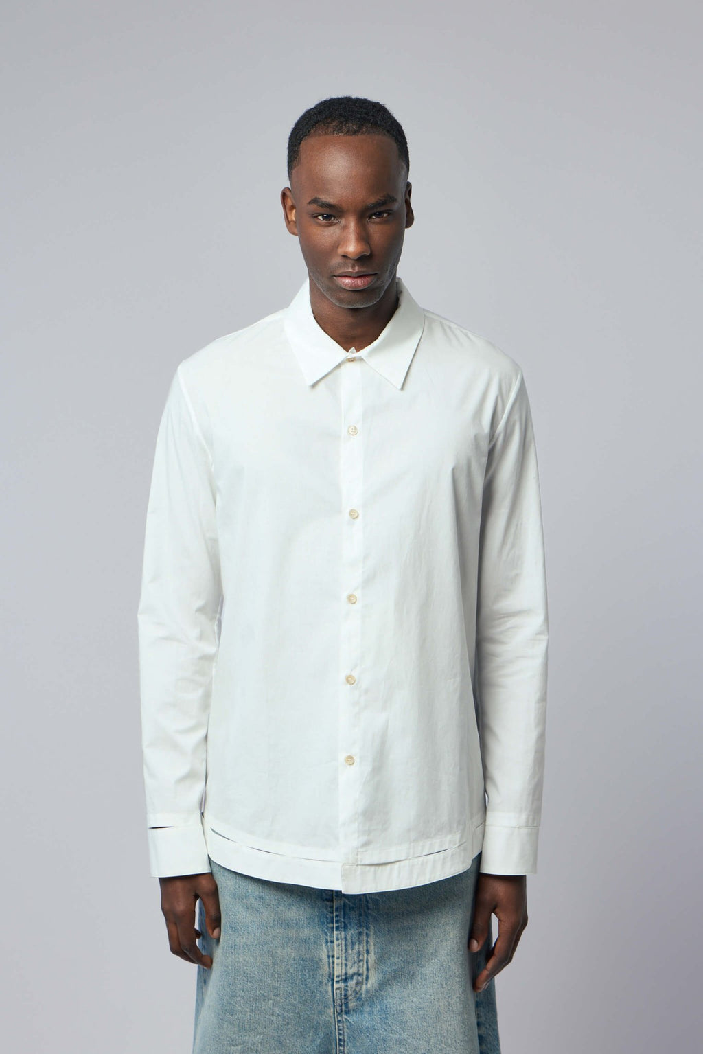 K'ANG - Mid Fit Shirt with Hand - stitched Hem Border - LABELS
