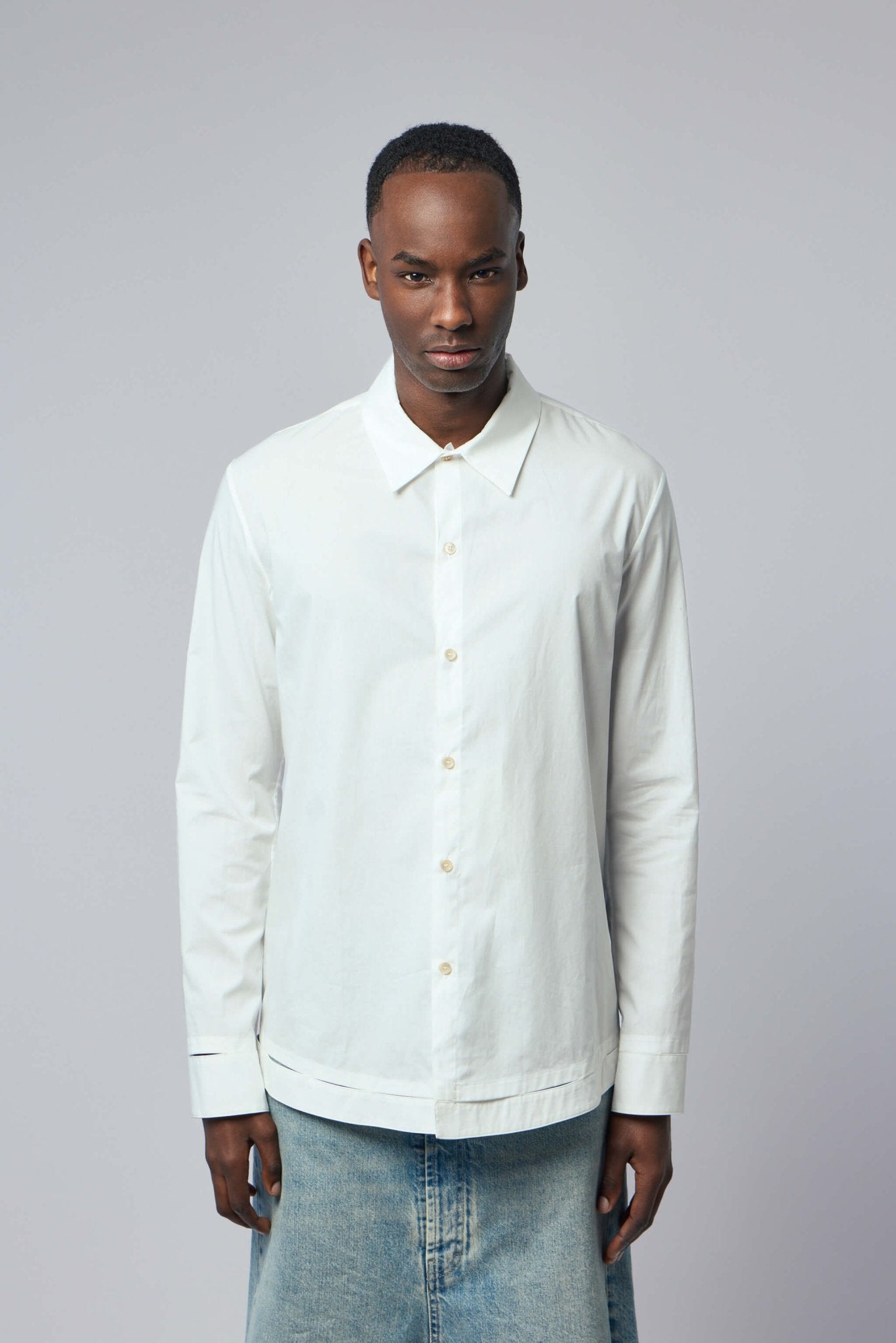 K'ANG - Mid Fit Shirt with Hand - stitched Hem Border - LABELS