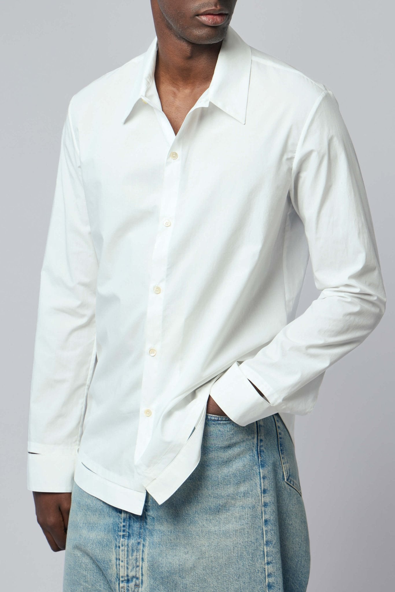 K'ANG - Mid Fit Shirt with Hand - stitched Hem Border - LABELS