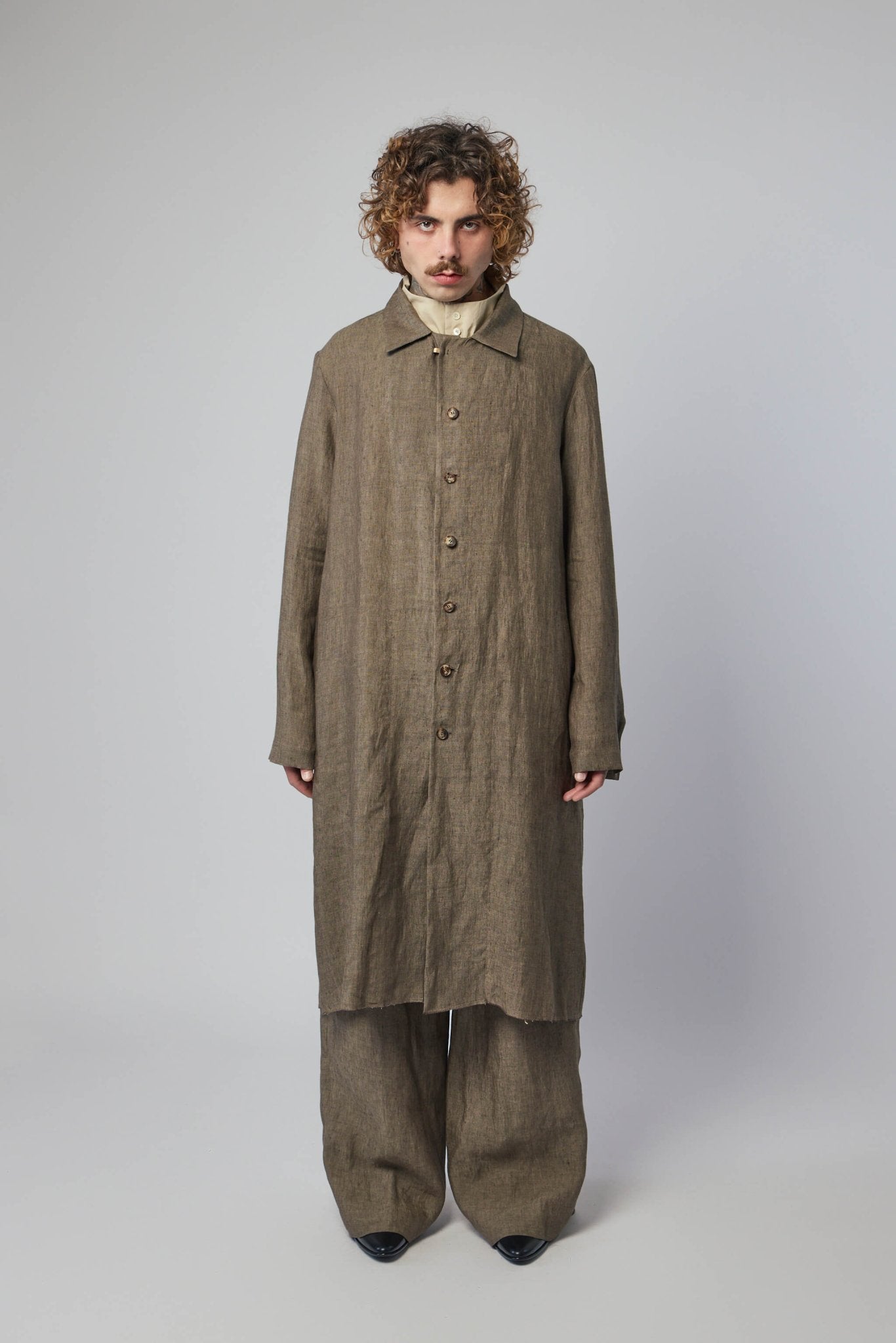 K'Ang - Unisex Dust Long Shirt With 925 Silver Hook Closer - LABELS