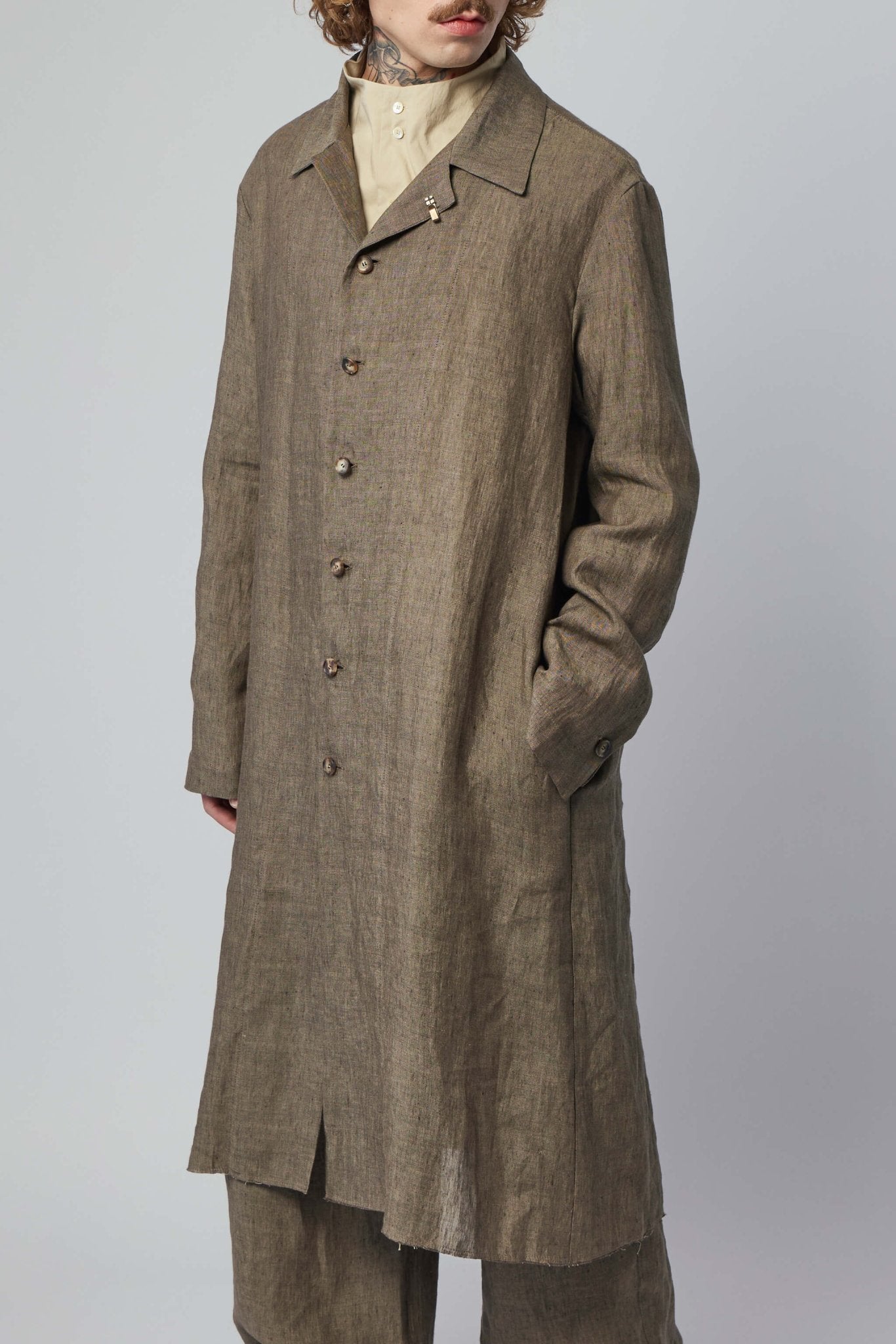 K'Ang - Unisex Dust Long Shirt With 925 Silver Hook Closer - LABELS