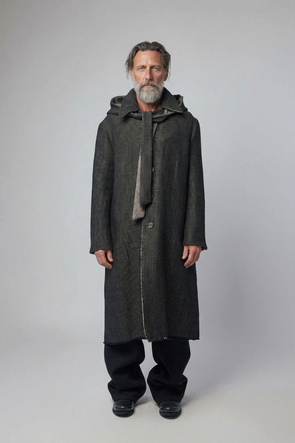 K'ANG - Unisex Oversize Detachble Hood Reversible Coat - LABELS