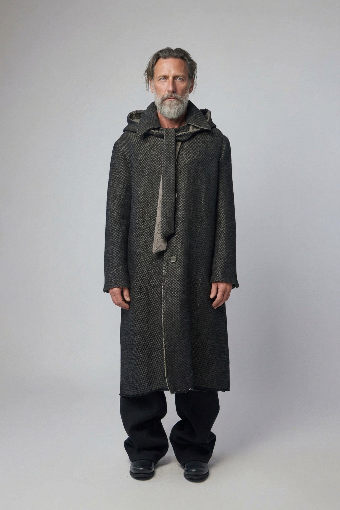 K'ANG - Unisex Oversize Detachble Hood Reversible Coat - LABELS