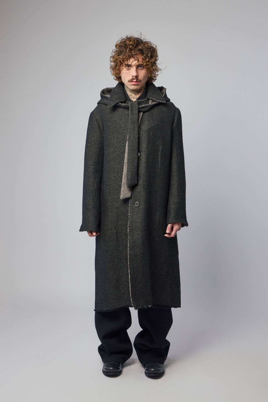 K'ANG - Unisex Oversize Detachble Hood Reversible Coat - LABELS