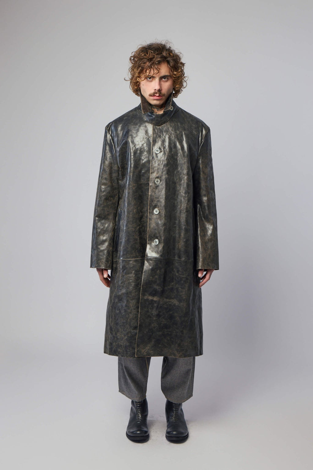 K'ANG - Unisex Oversize Leather Coat - LABELS