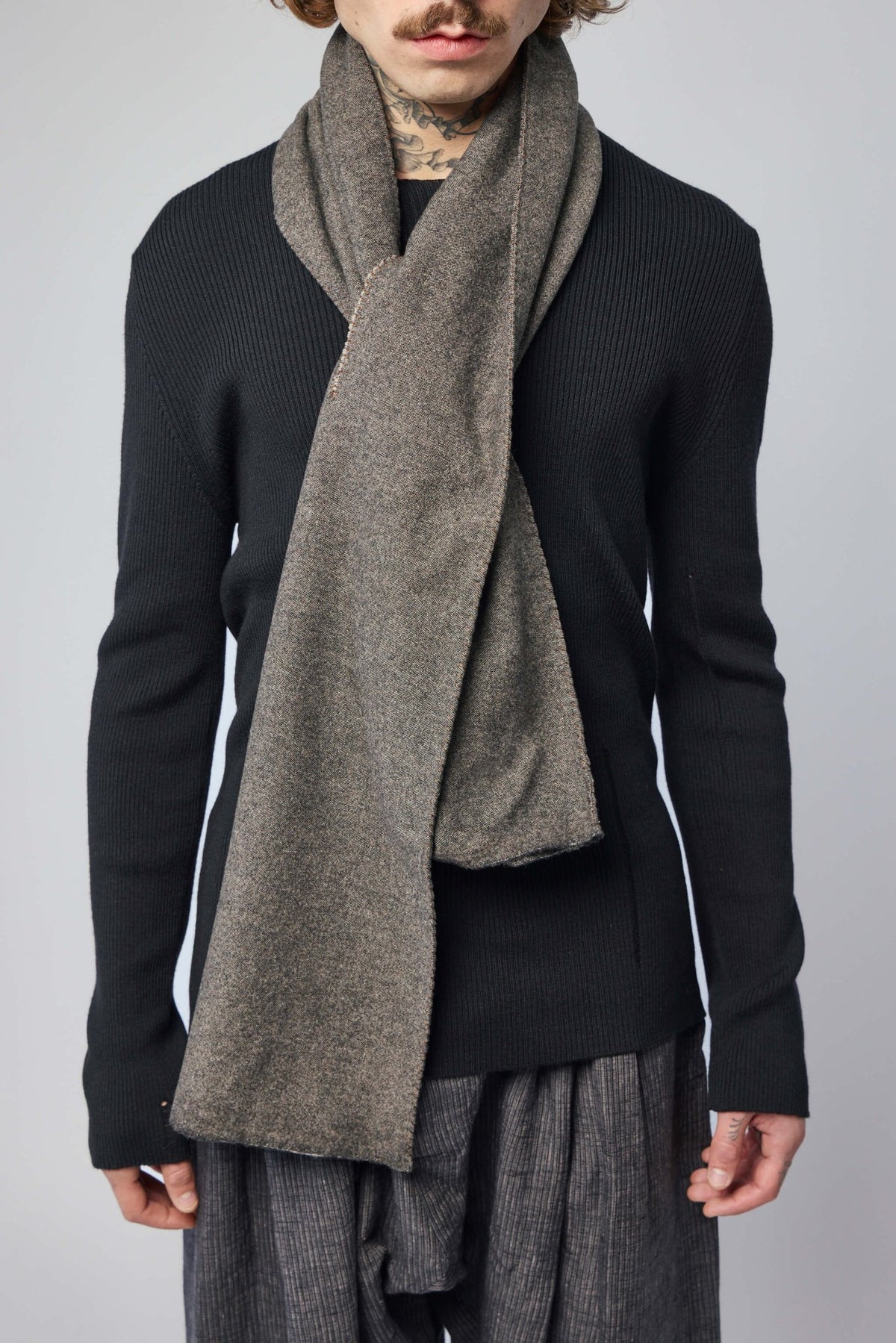 K'ANG balaclava construction detail highlighting premium wool material