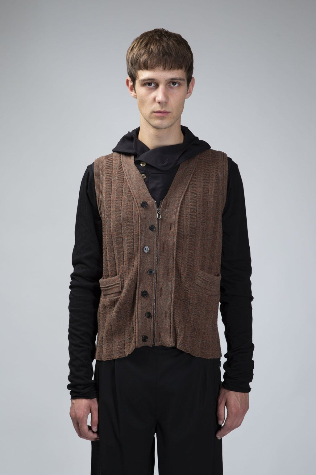 Kiko Kostadinov - Fitz Knit Vest Melange Orange - LABELS