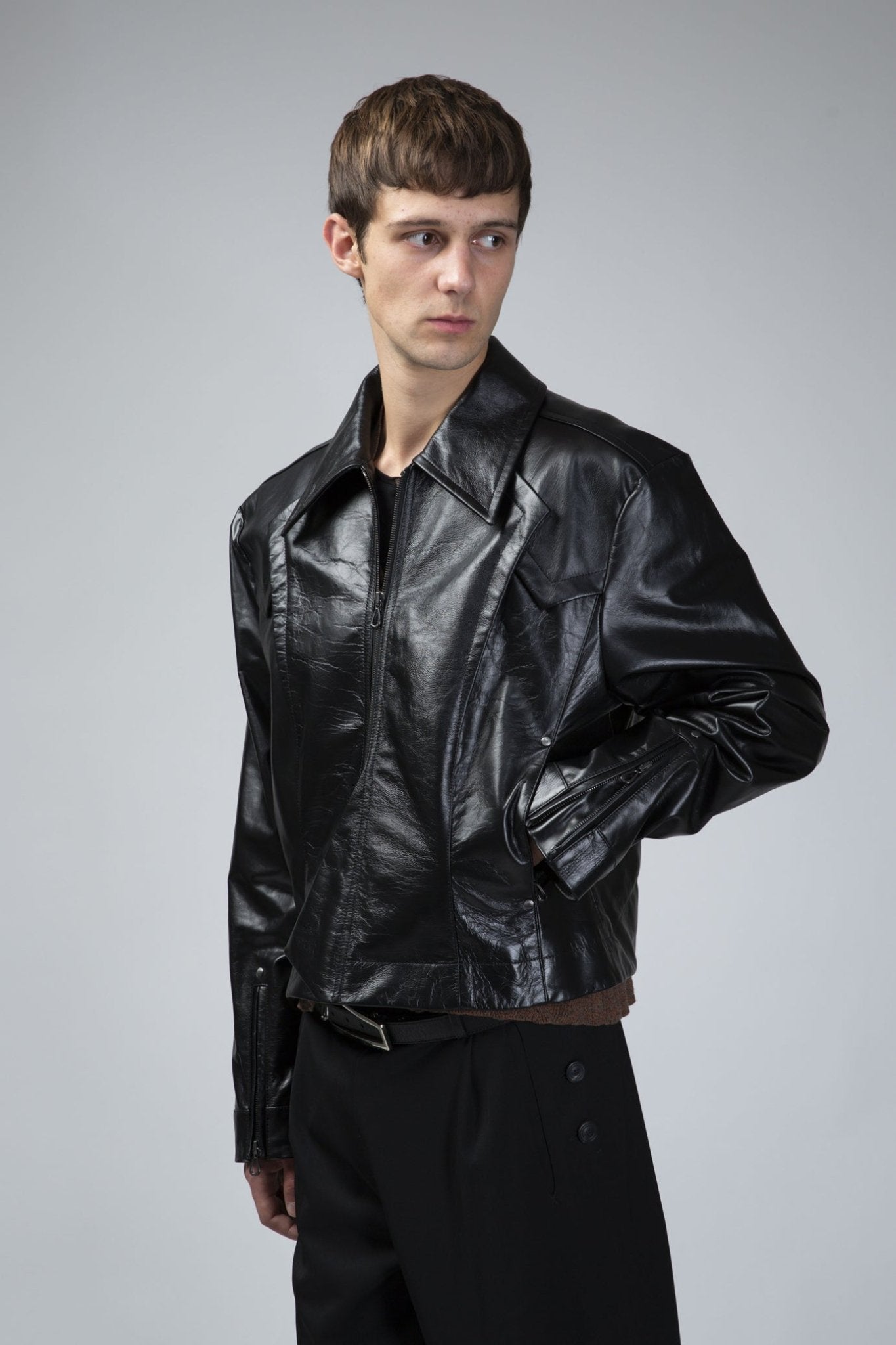 Kiko Kostadinov - Kraner Cropped Leather Blouson - LABELS