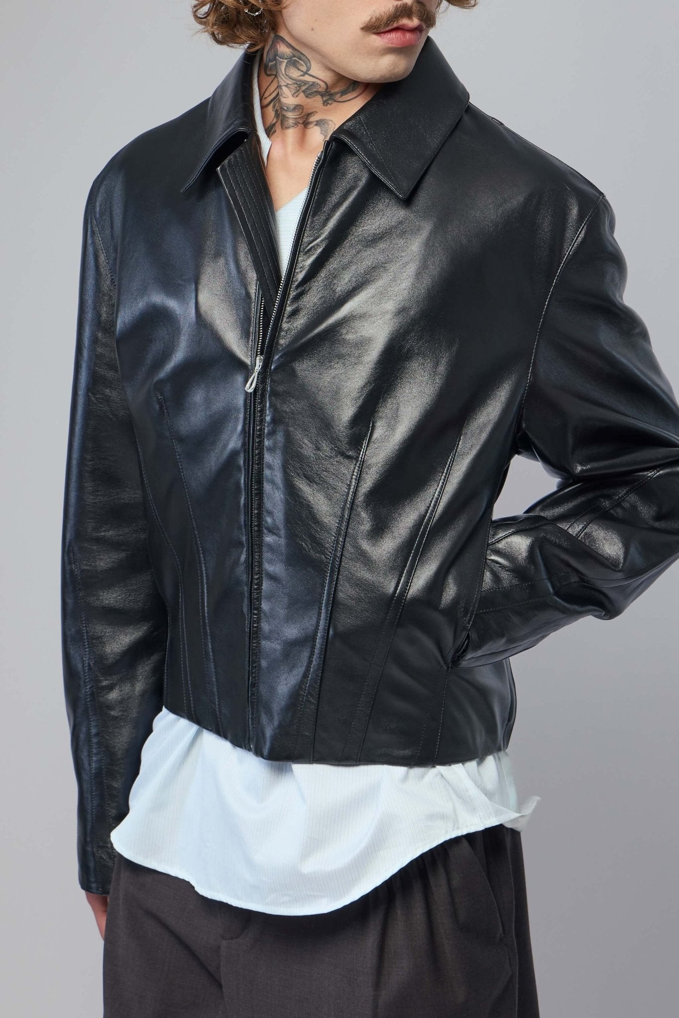 Kiko Kostadinov - Lur Leather Jacket - LABELS