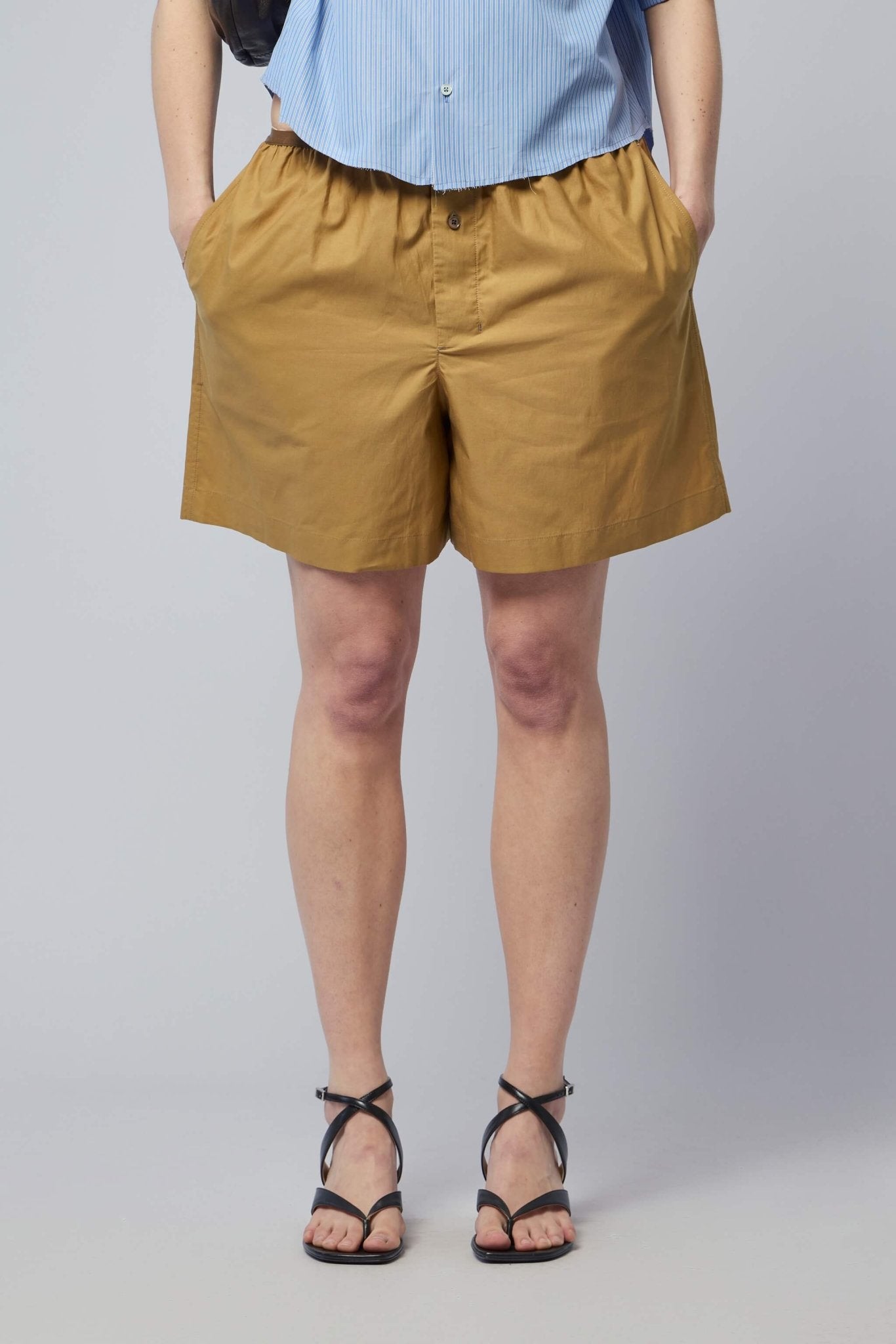 パンツ イタリア製 LEMAIRE BOXER SHORTS シアサッカー ショーツ
