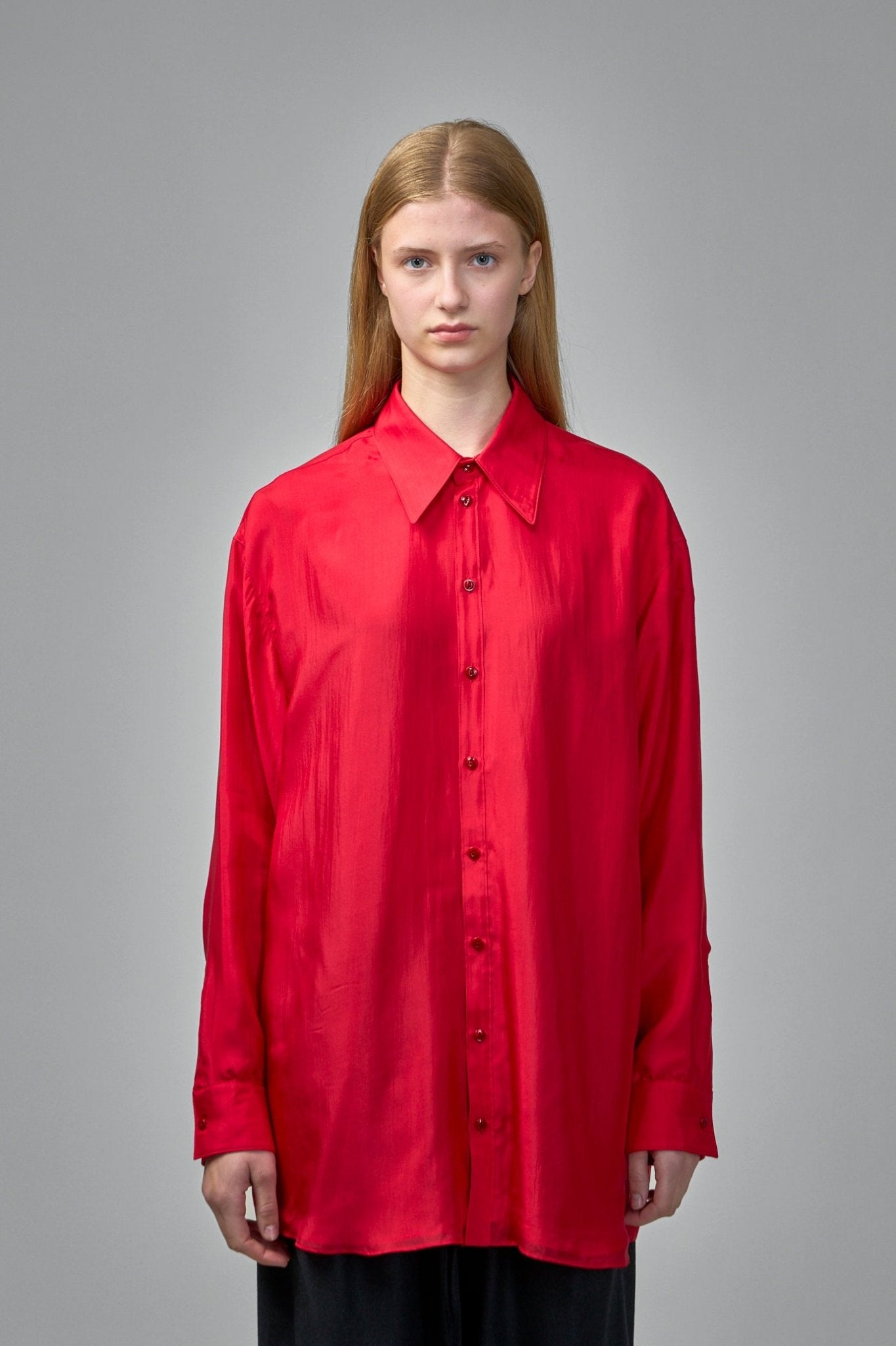 Lemaire Shirts - Flowing Cotton Shirt in Vibrant Red – LABELS