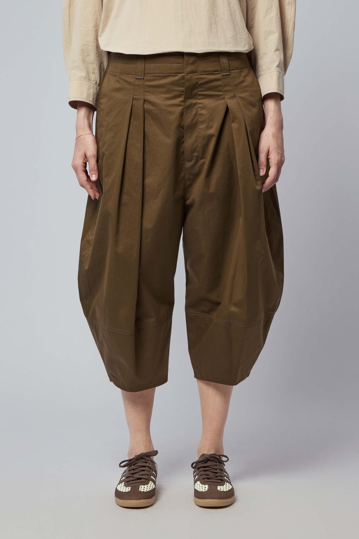 Close-up of cargo pocket detailing on Lemaire Volume Bermudas