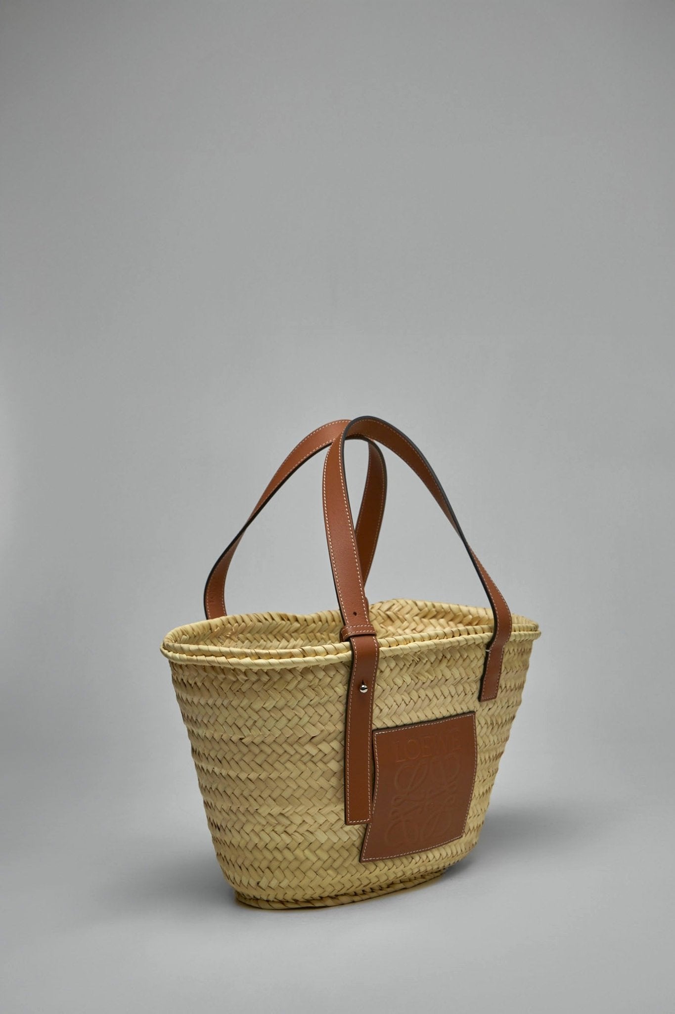 Loewe - Basket Bag in Palm Leaf and Calfskin - LABELS
