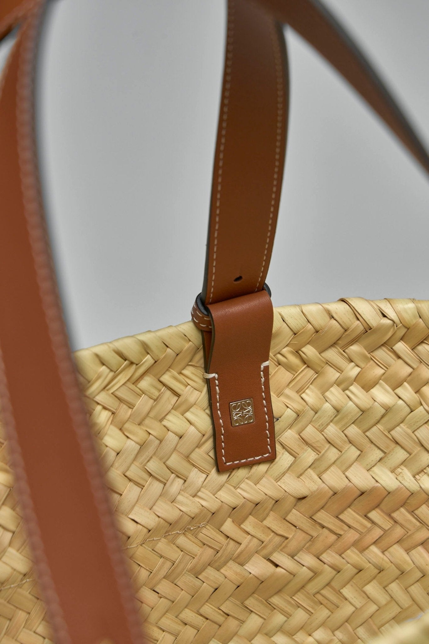 Loewe - Basket Bag in Palm Leaf and Calfskin - LABELS