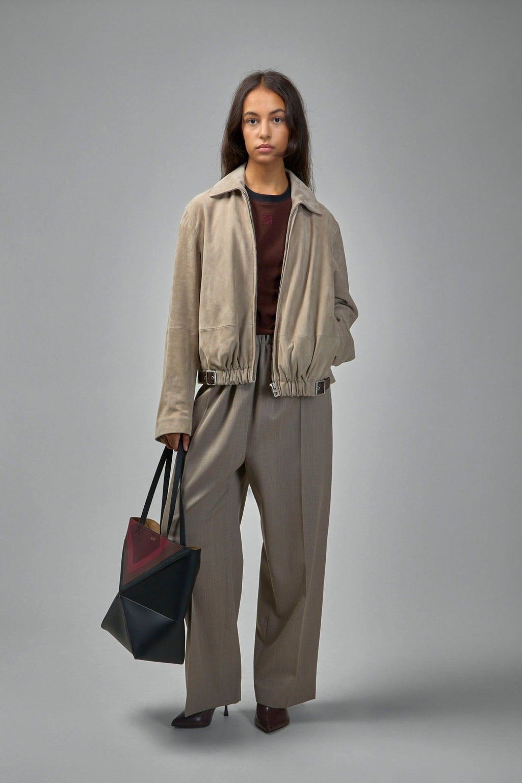 Loewe - Belted Jacket in Suede Goatskin - LABELS