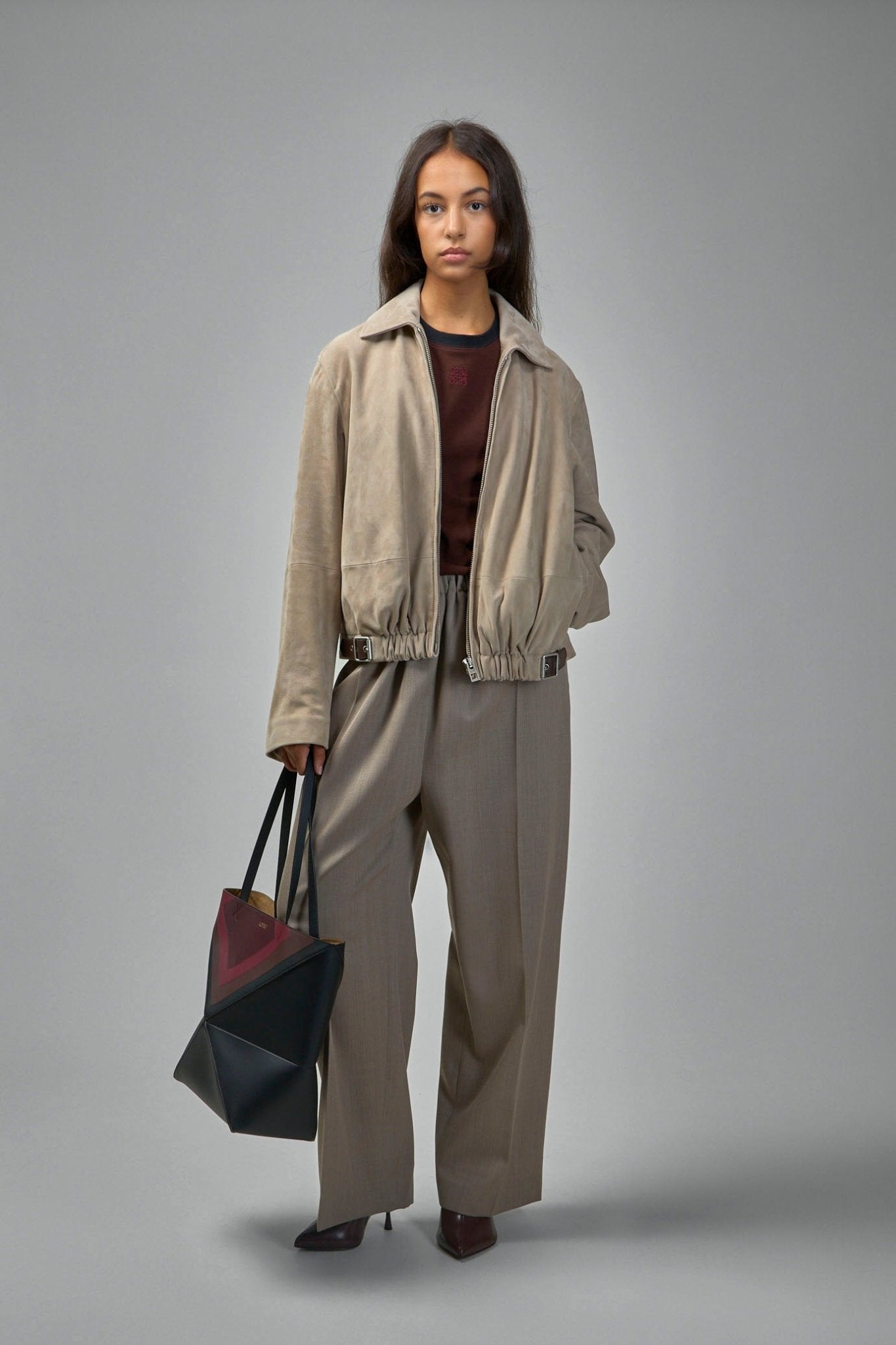 Loewe - Belted Jacket in Suede Goatskin - LABELS