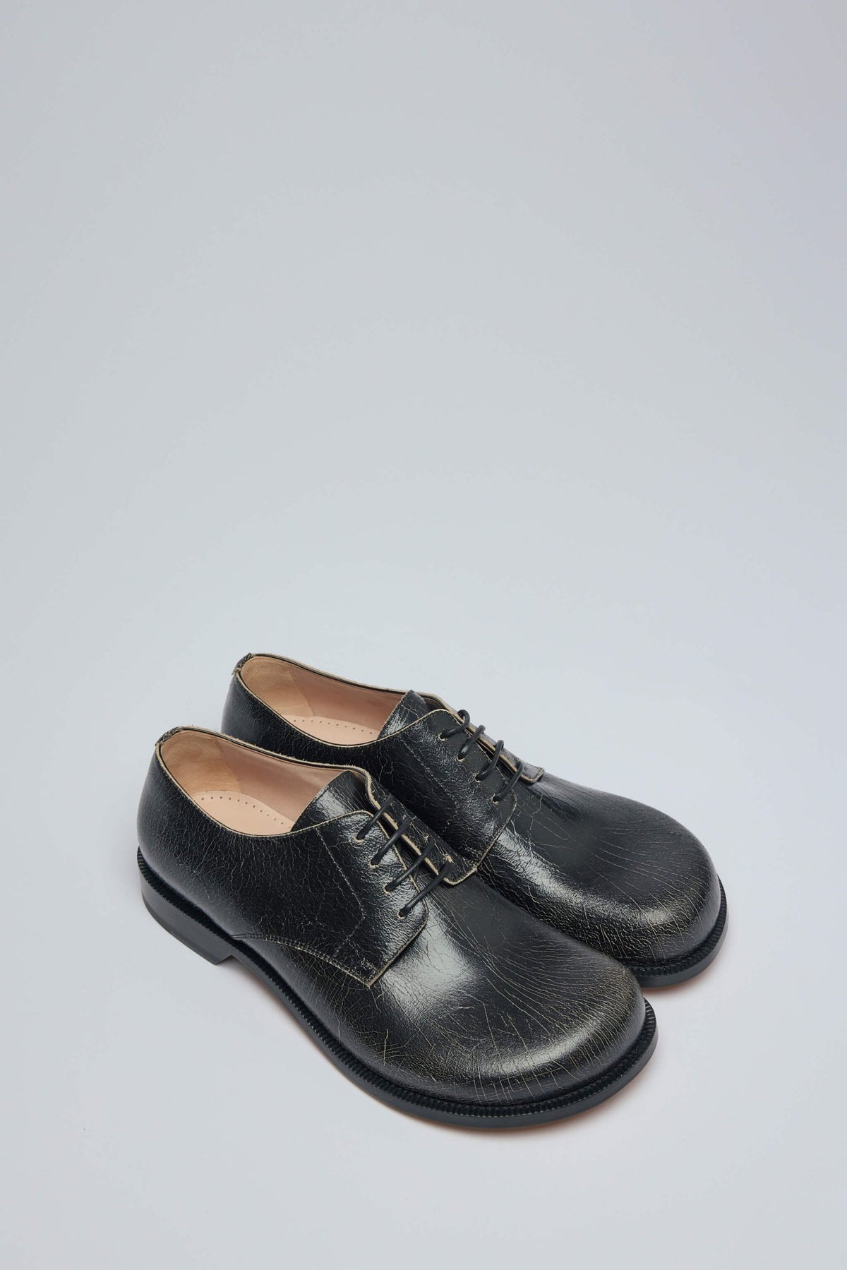 Side view of Loewe Campo Derby showing classic lace-up closure and rounded toe