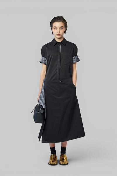 Draped Short-sleeved Dress