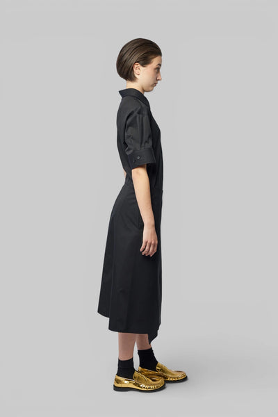 Draped Short-sleeved Dress