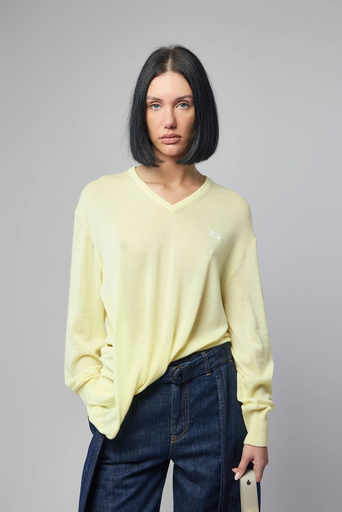 Loewe sweaters draped wool knit in elegant silhouette