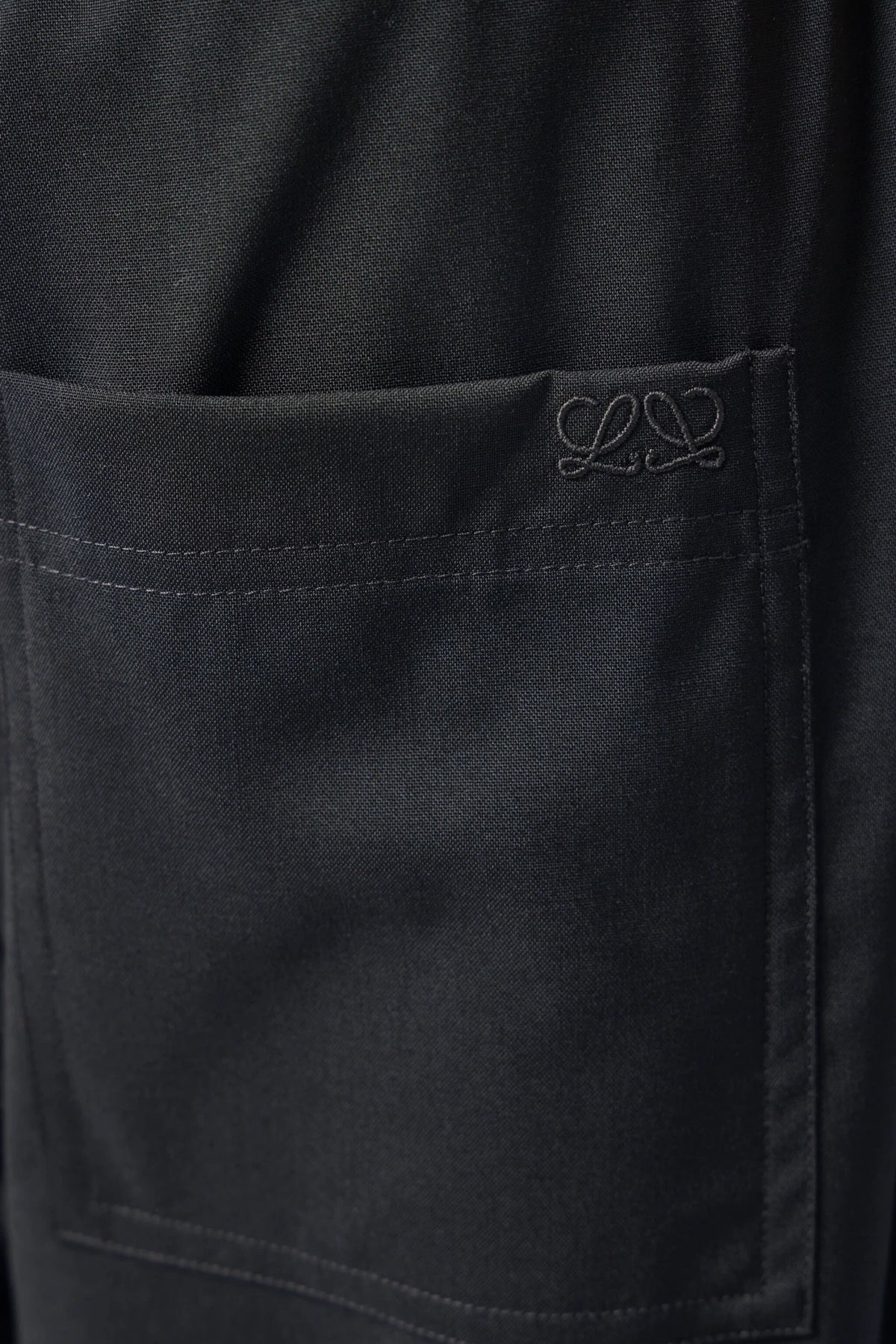 Loewe wide-leg pants back view showing straight hem