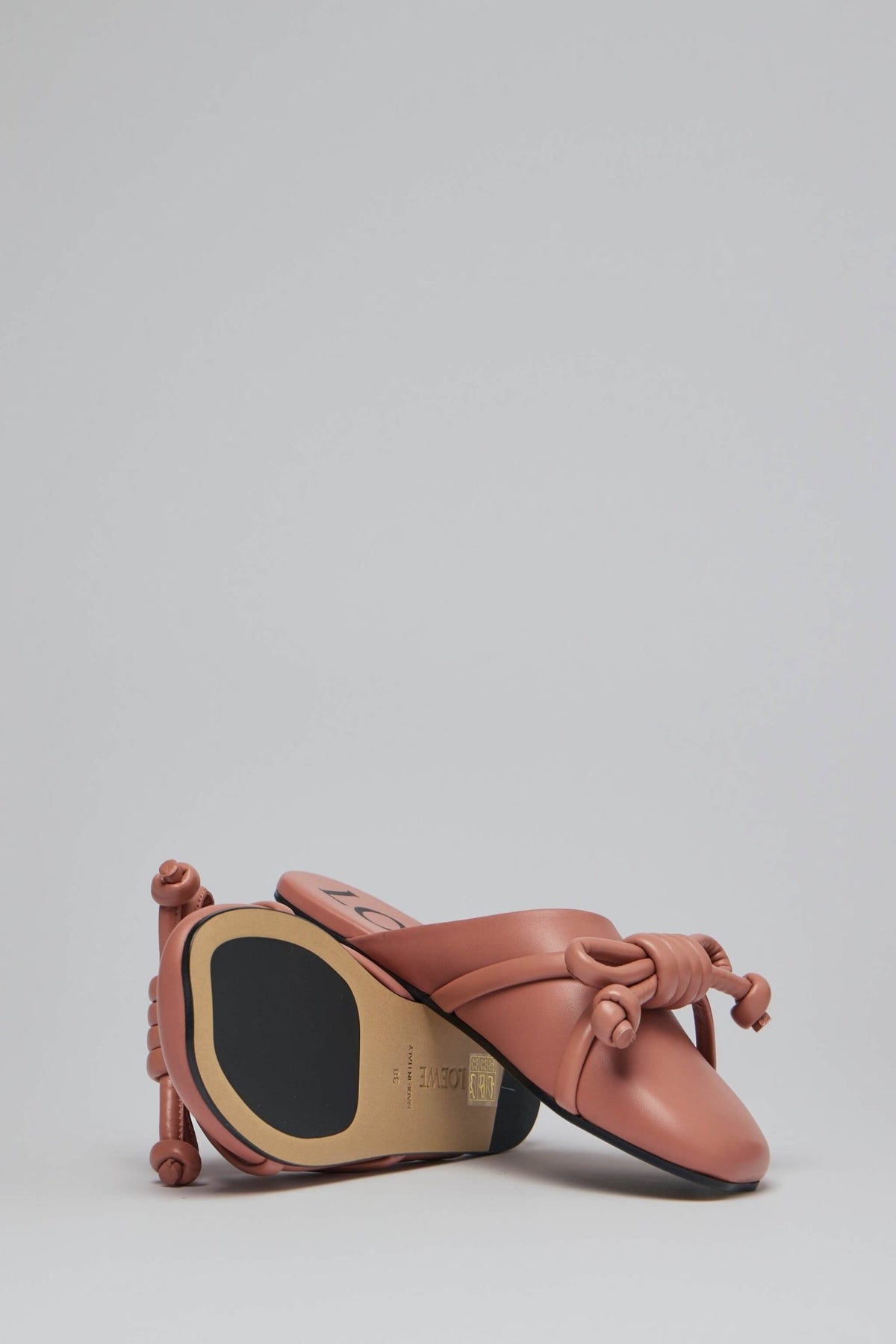 Overhead view of Flamenco Knot Mules showing slip-on construction