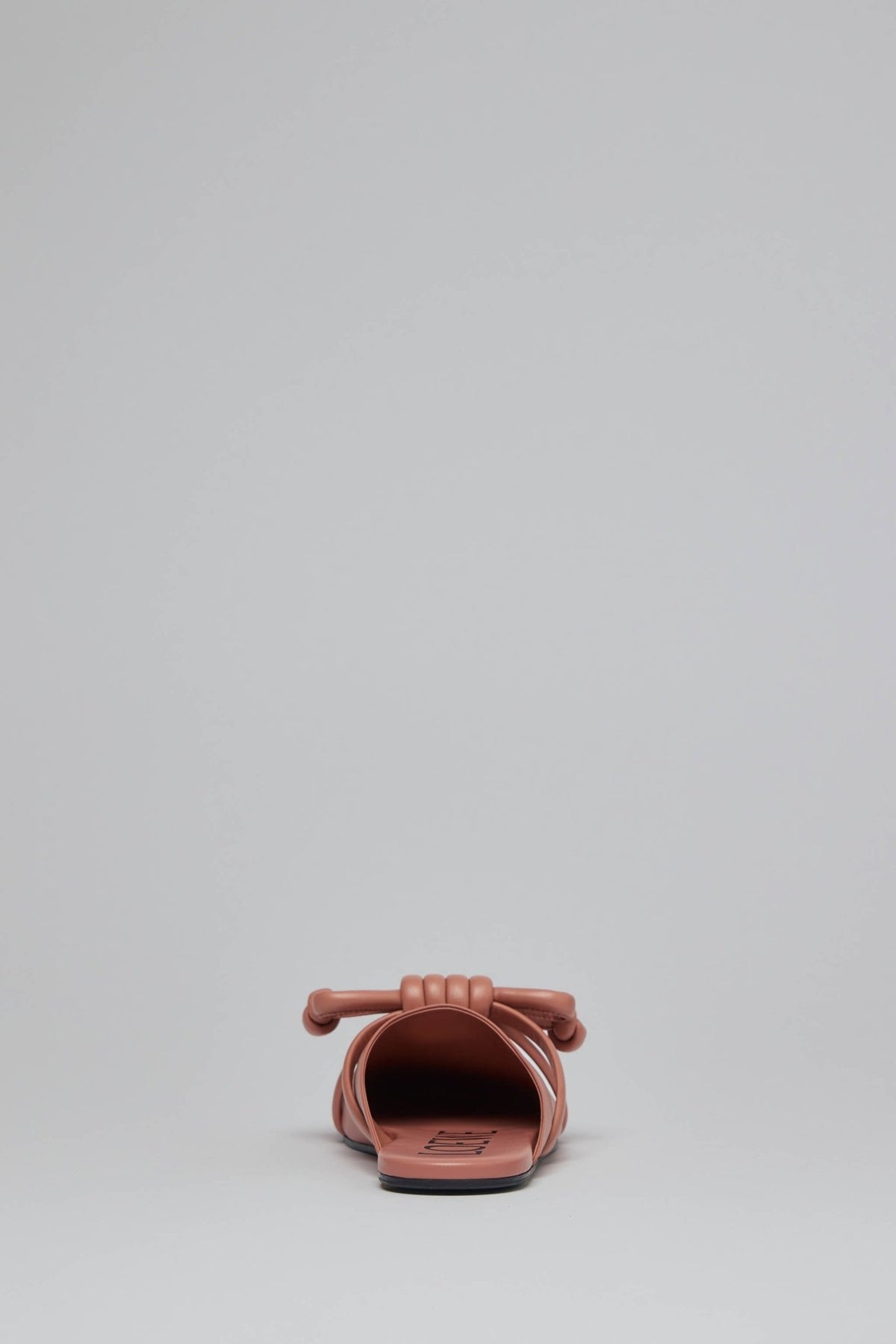 Loewe logo detail on insole of luxury lambskin flats