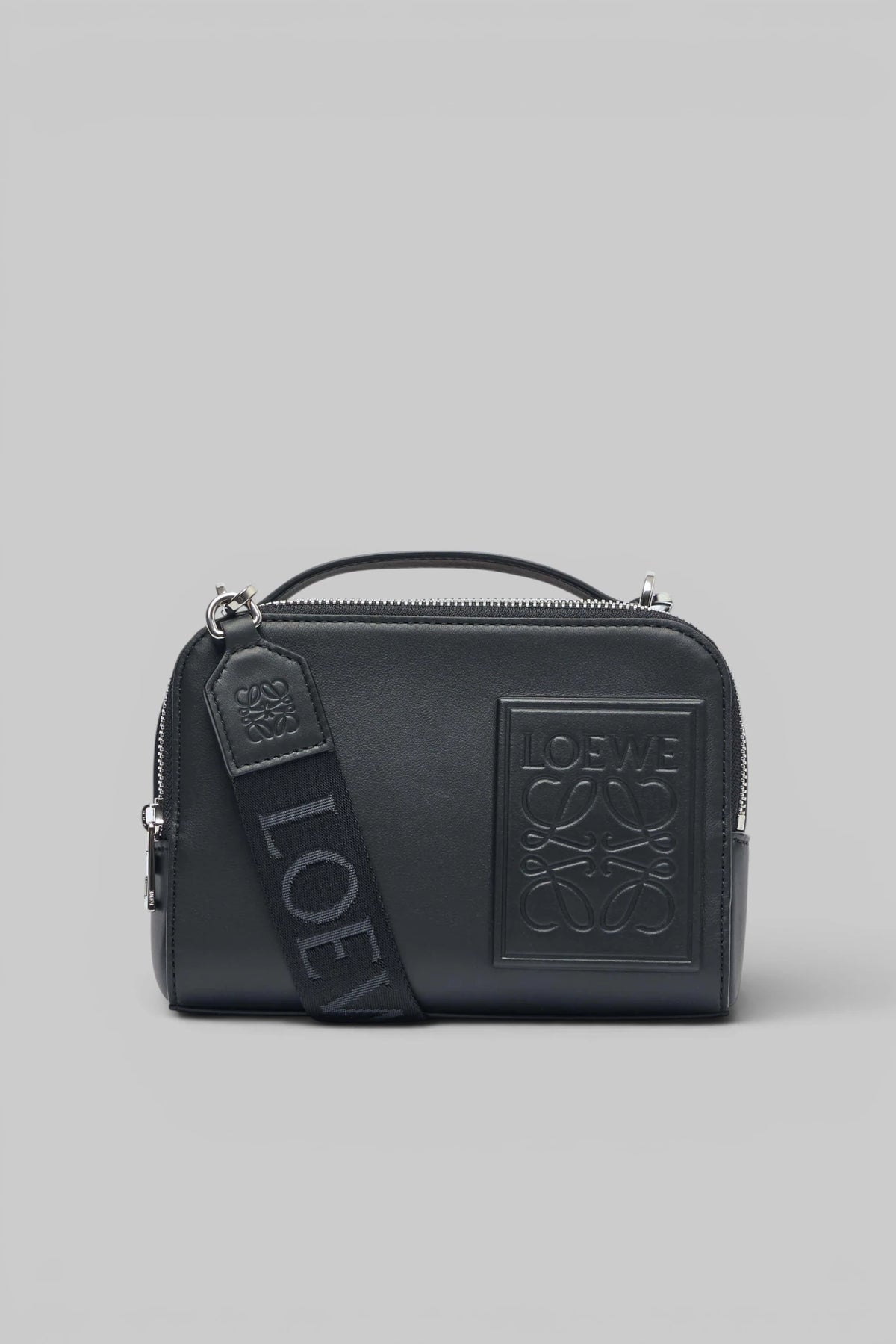 Loewe Patch Camera Bag Mini in satin calf leather with palladium hardware
