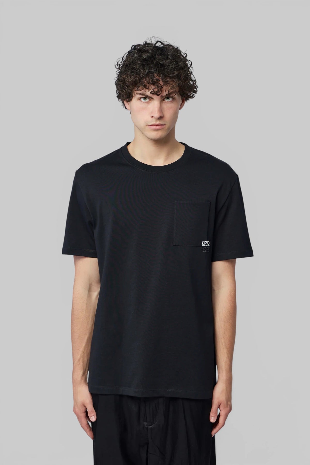 Model wearing Loewe relaxed fit t-shirt showcasing true to size proportions
