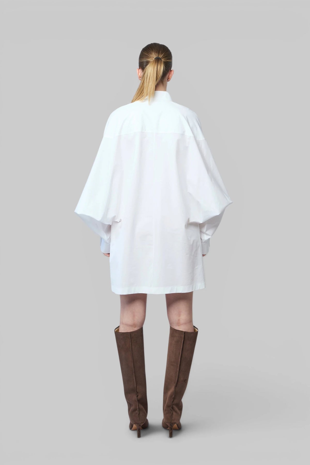 Loewe Shirt Dress styled with heeled mules