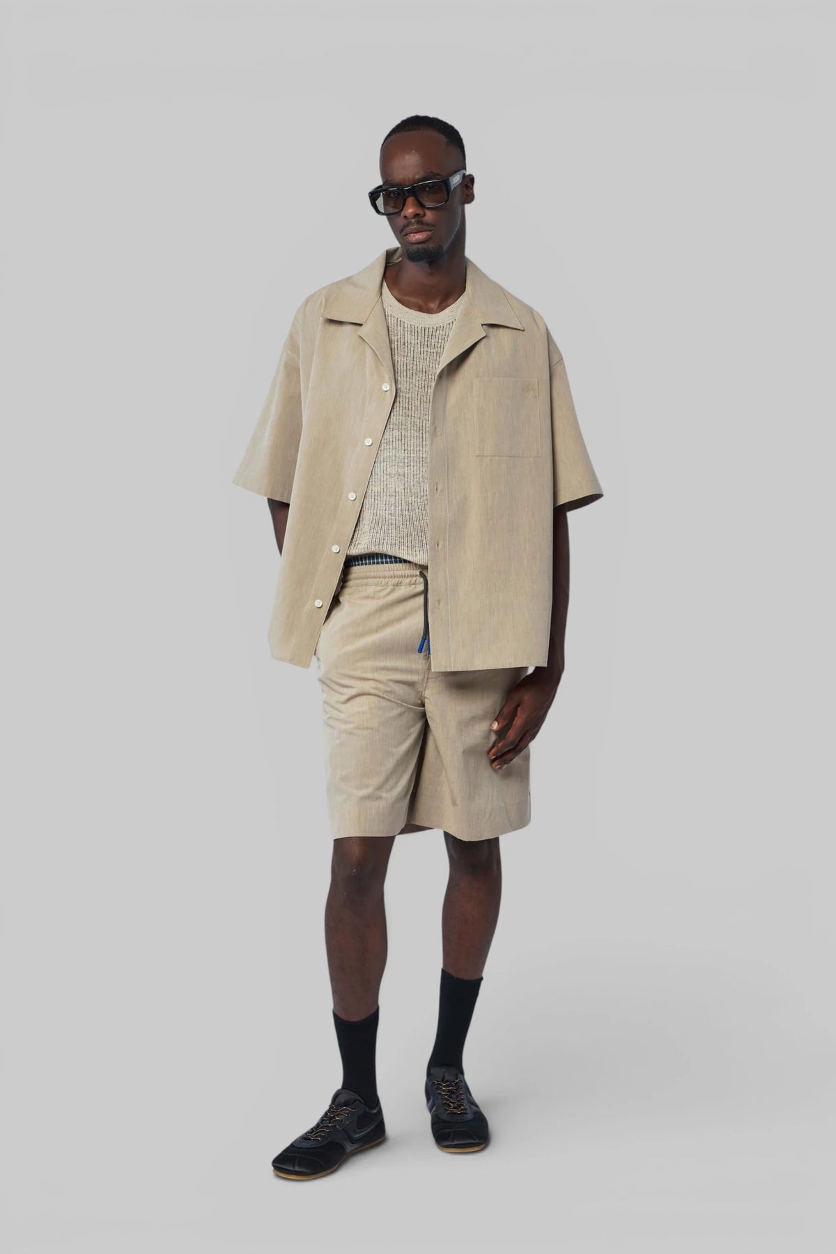 Loewe short sleeve shirt showing chest pocket detail
