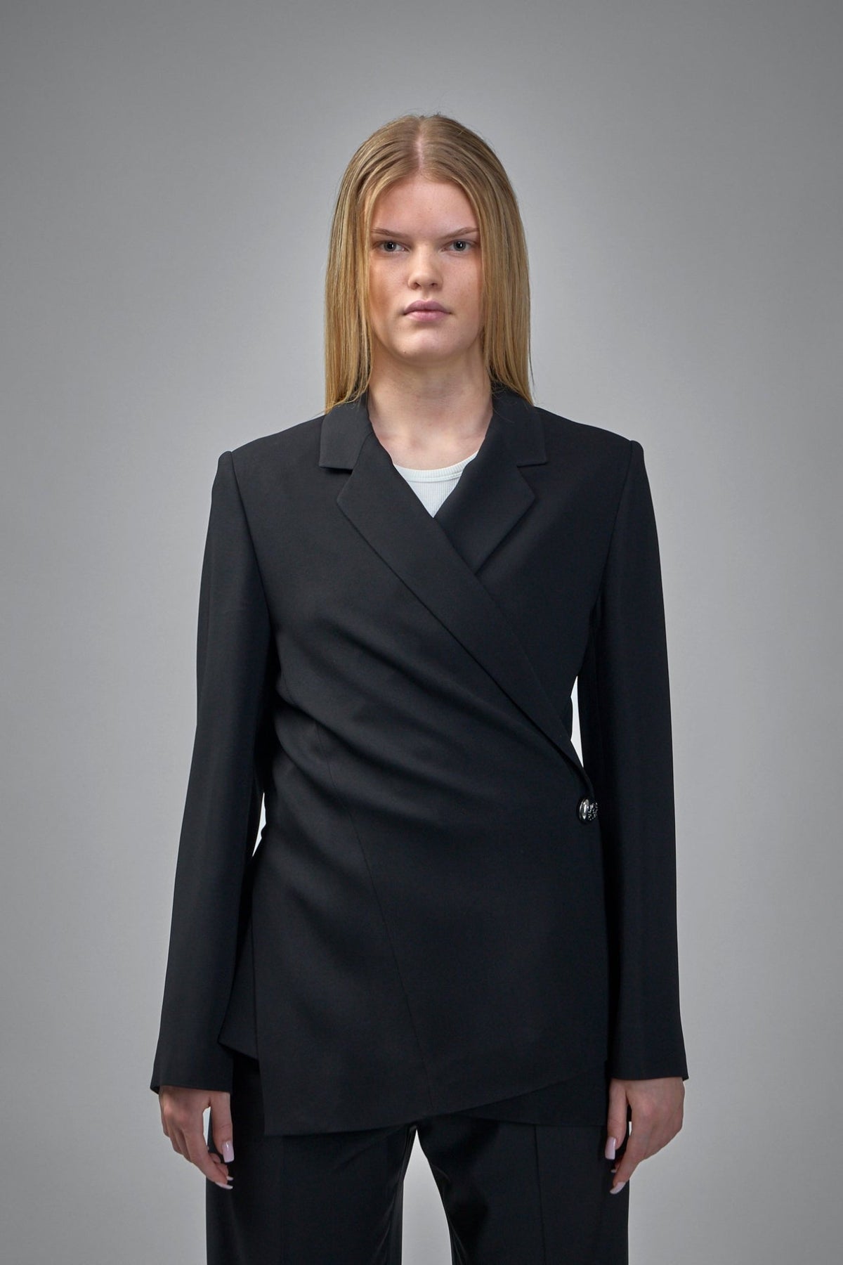 Loewe blazers tailored jacket with asymmetrical closure in sophisticated design