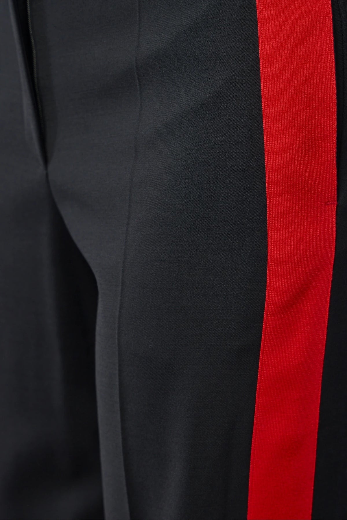 Detail shot of Loewe trousers waistband and tailoring