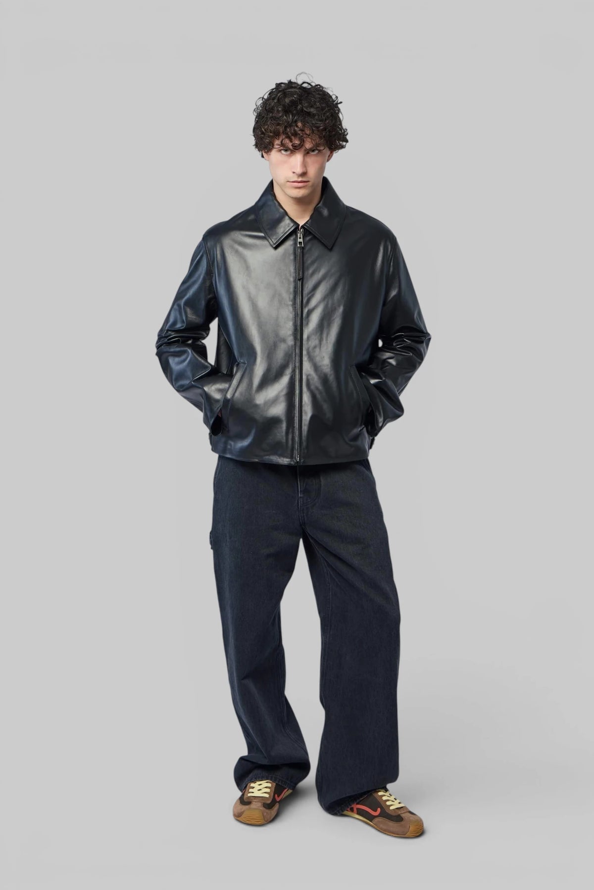 Premium Spanish leather jacket by Loewe featuring minimalist design
