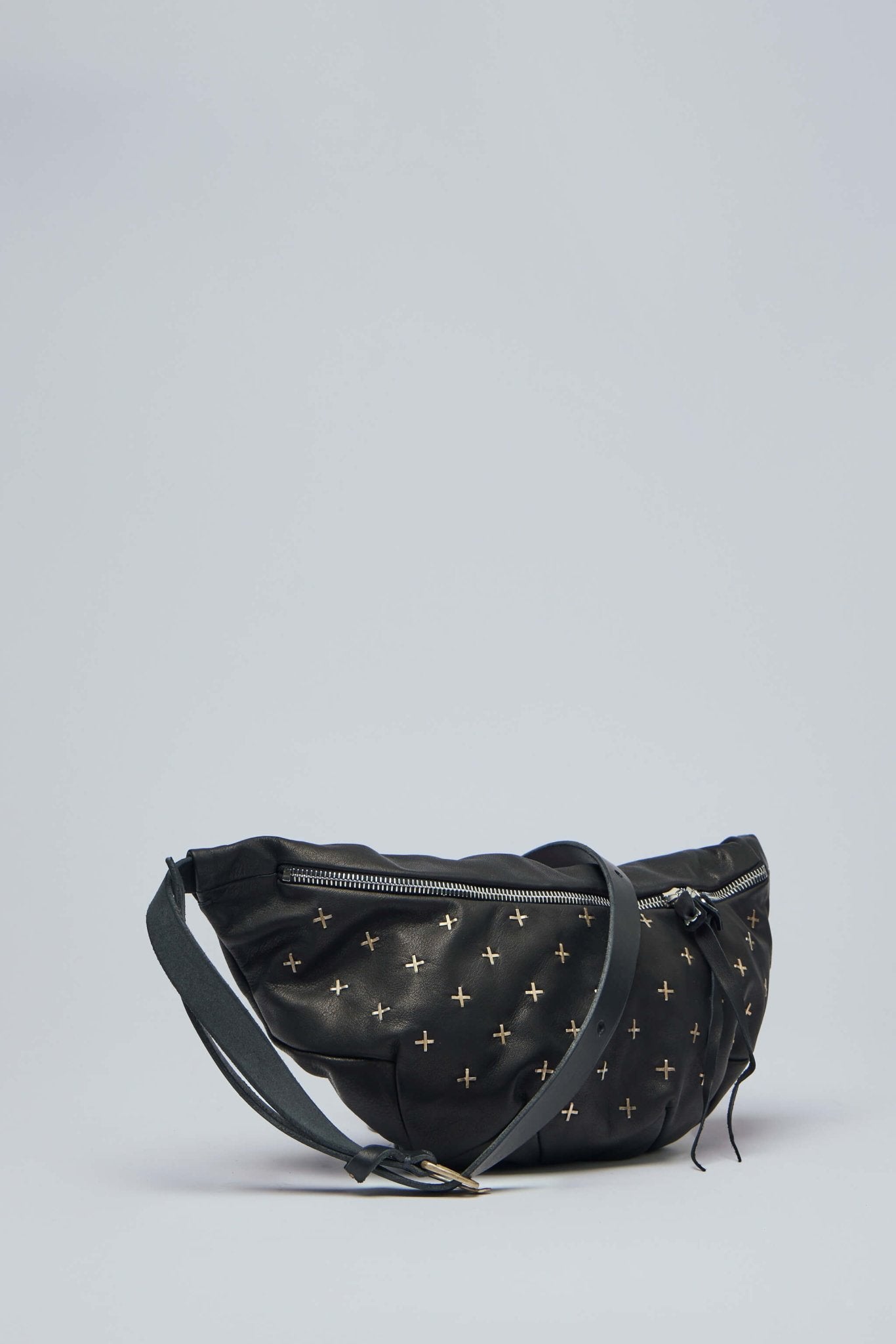 M.A+ Maurizio Amadei - Small Zig Zag Belt Bag W/silver Crosses - LABELS