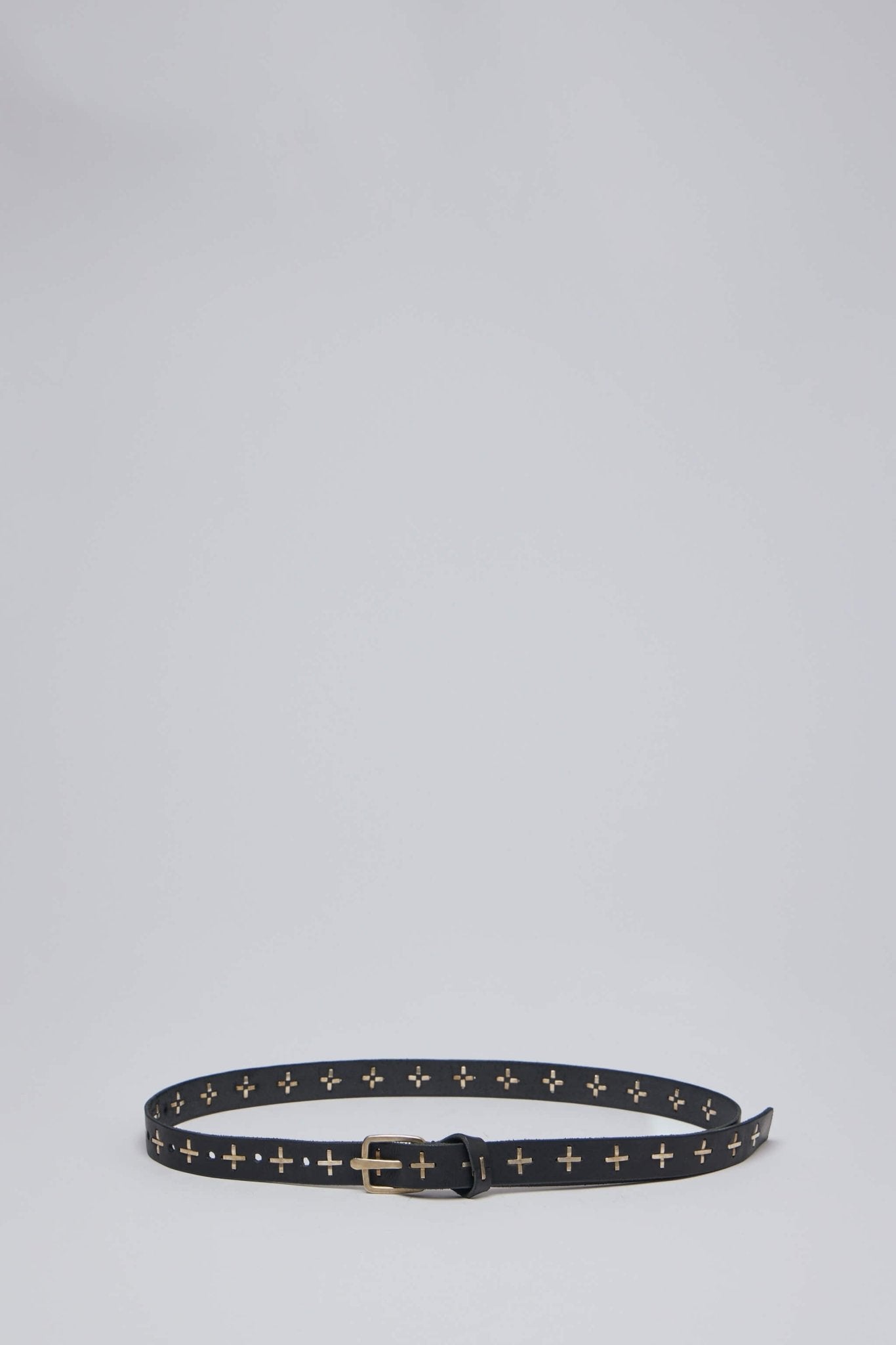 M.A+ Maurizio Amadei - "+' Studded Q Buckle Med Belt - LABELS