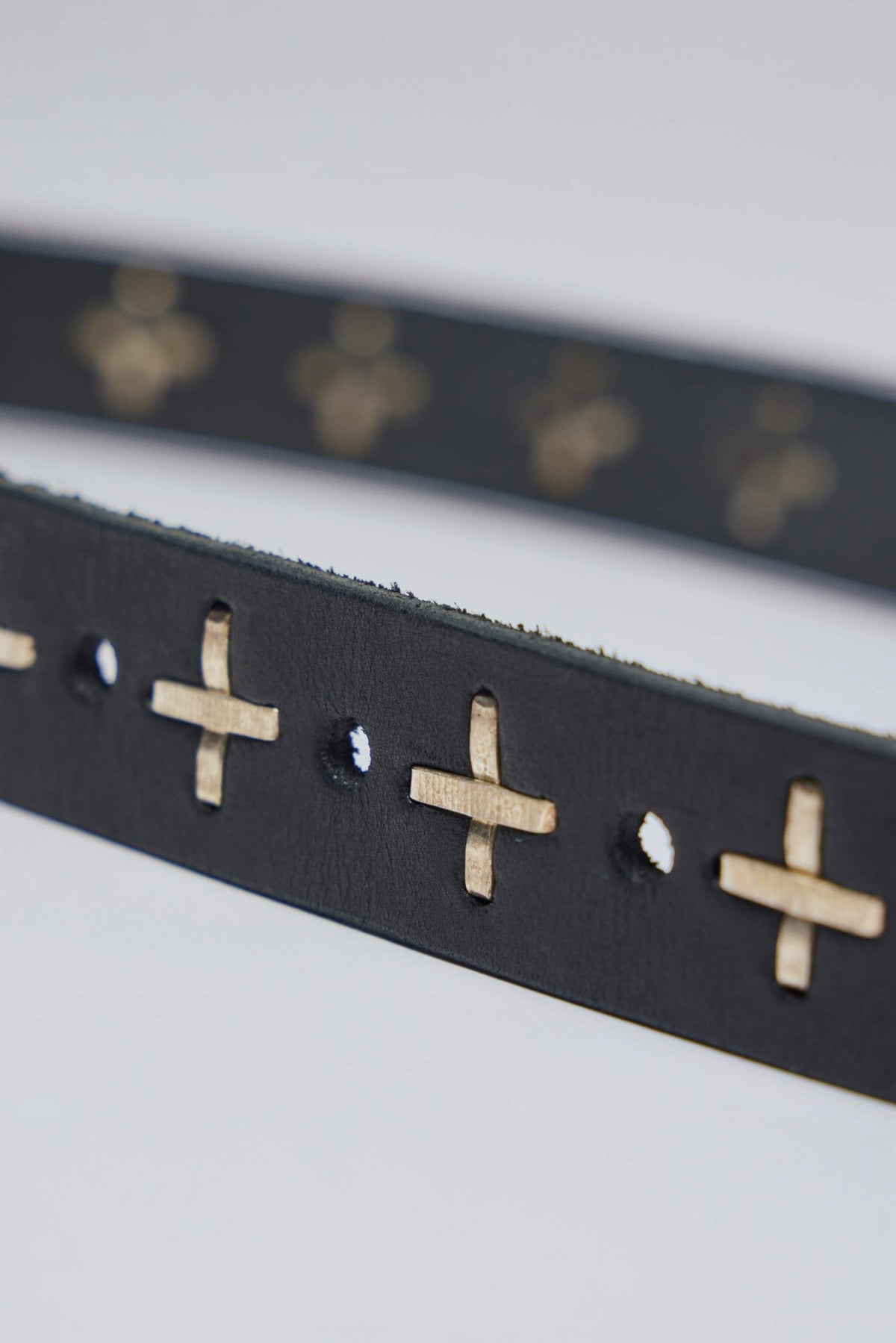 M.A+ Maurizio Amadei - "+' Studded Q Buckle Med Belt - LABELS