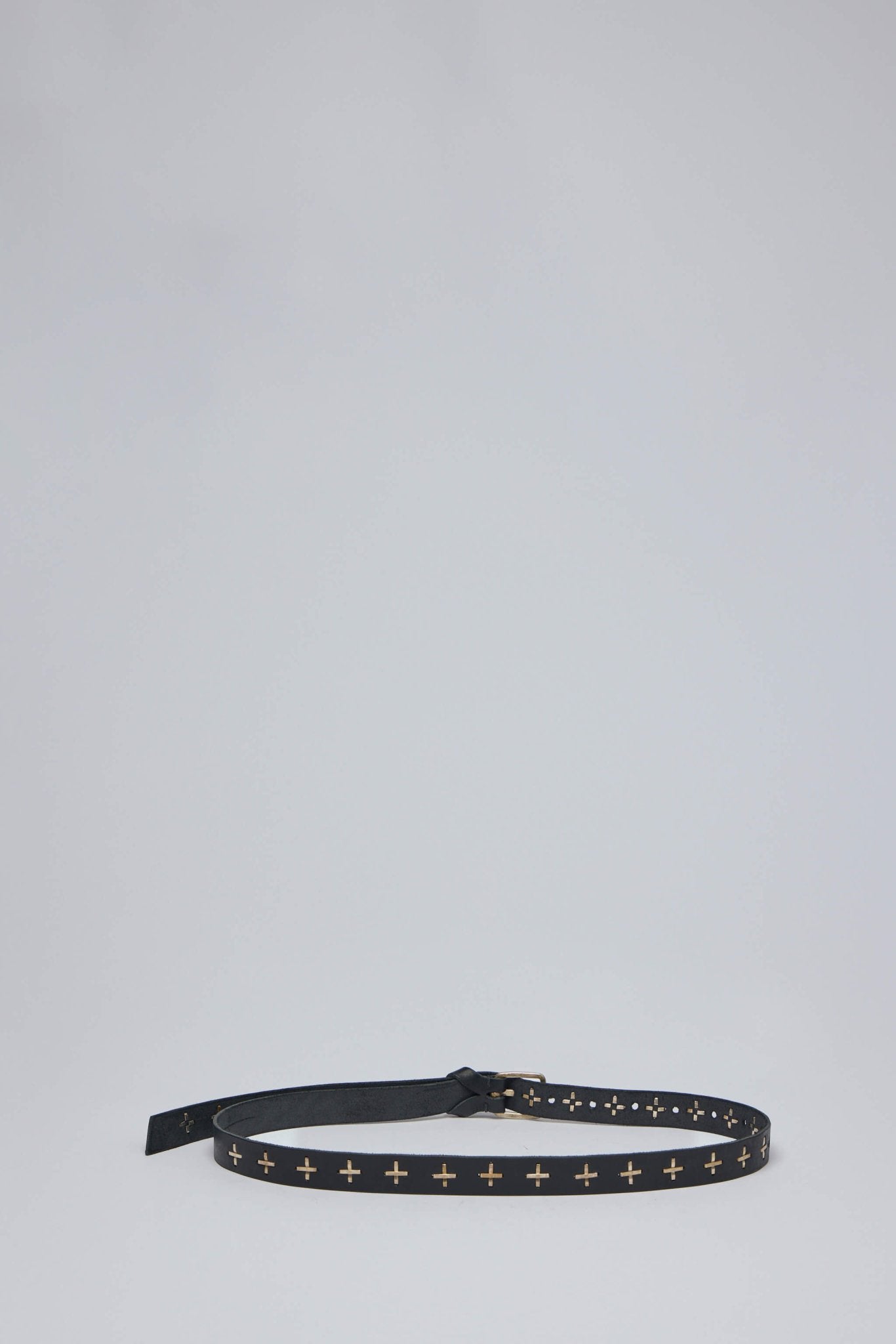 M.A+ Maurizio Amadei - "+' Studded Q Buckle Med Belt - LABELS