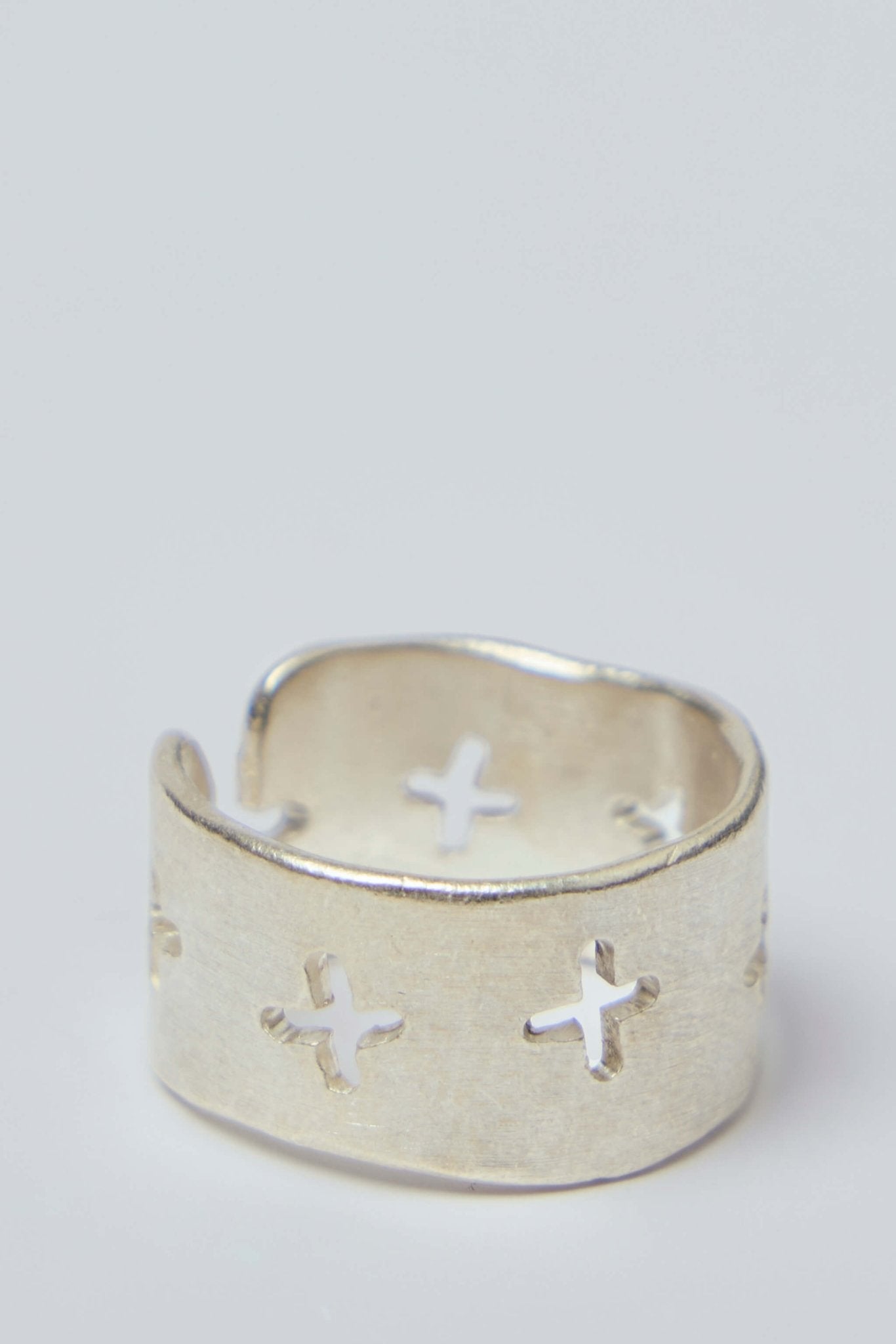 M.A+ Maurizio Amadei Rings - Thick Cross Cut Silver – LABELS