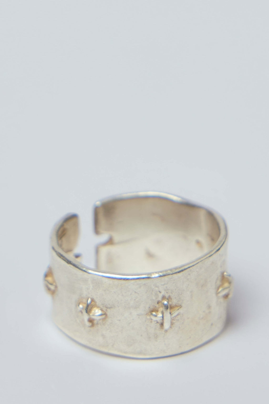 M.A+ Maurizio Amadei - Thick Silver Stitched Multiple Cross Ring - LABELS