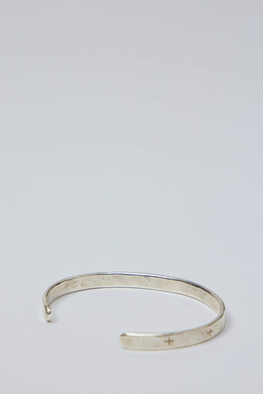 M.A+ Maurizio Amadei - Thin Cross Carved Silver Bracelet - LABELS