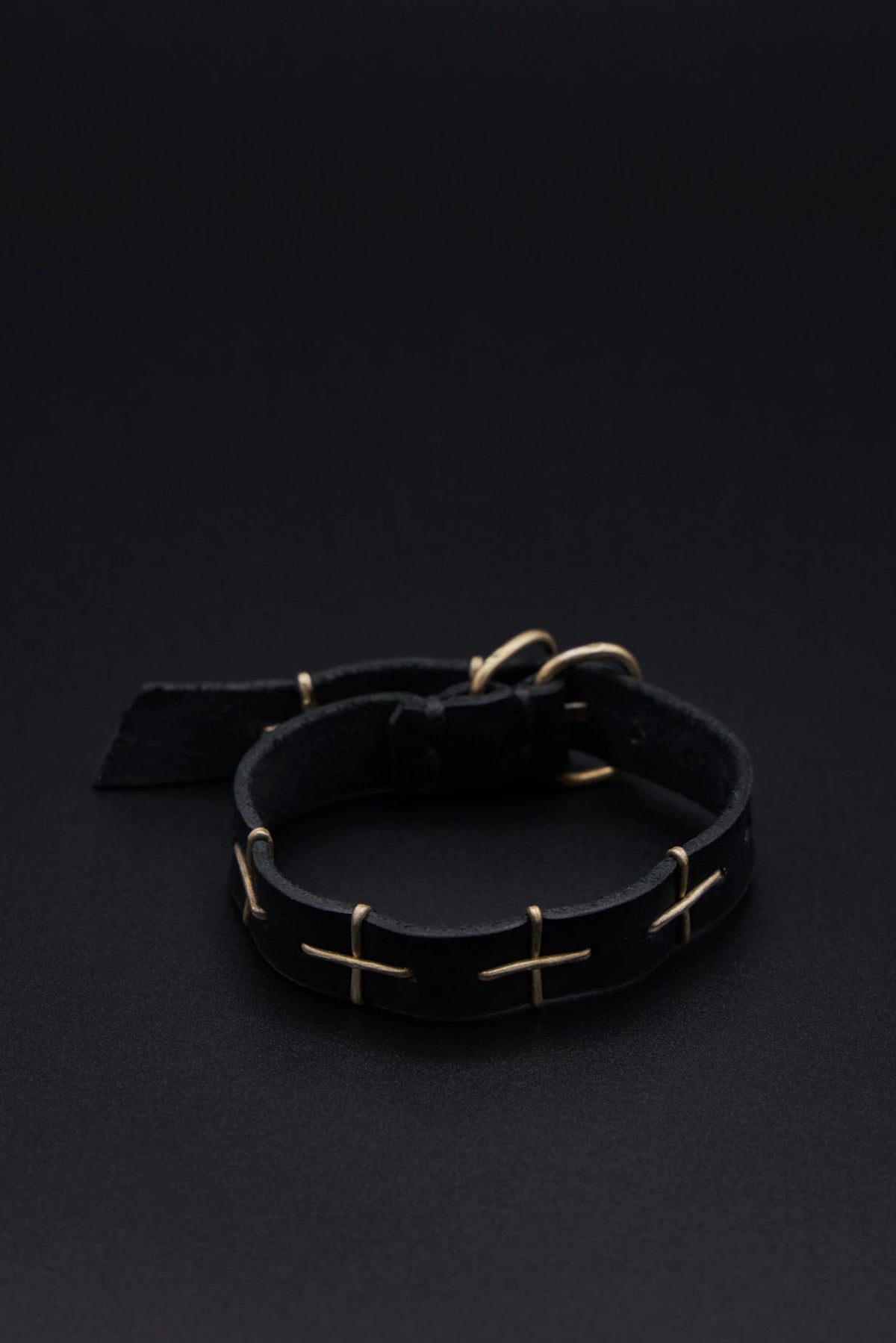 M.A+ Maurizio Amadei - Thin Silver Cross Studded Wrist Band - LABELS