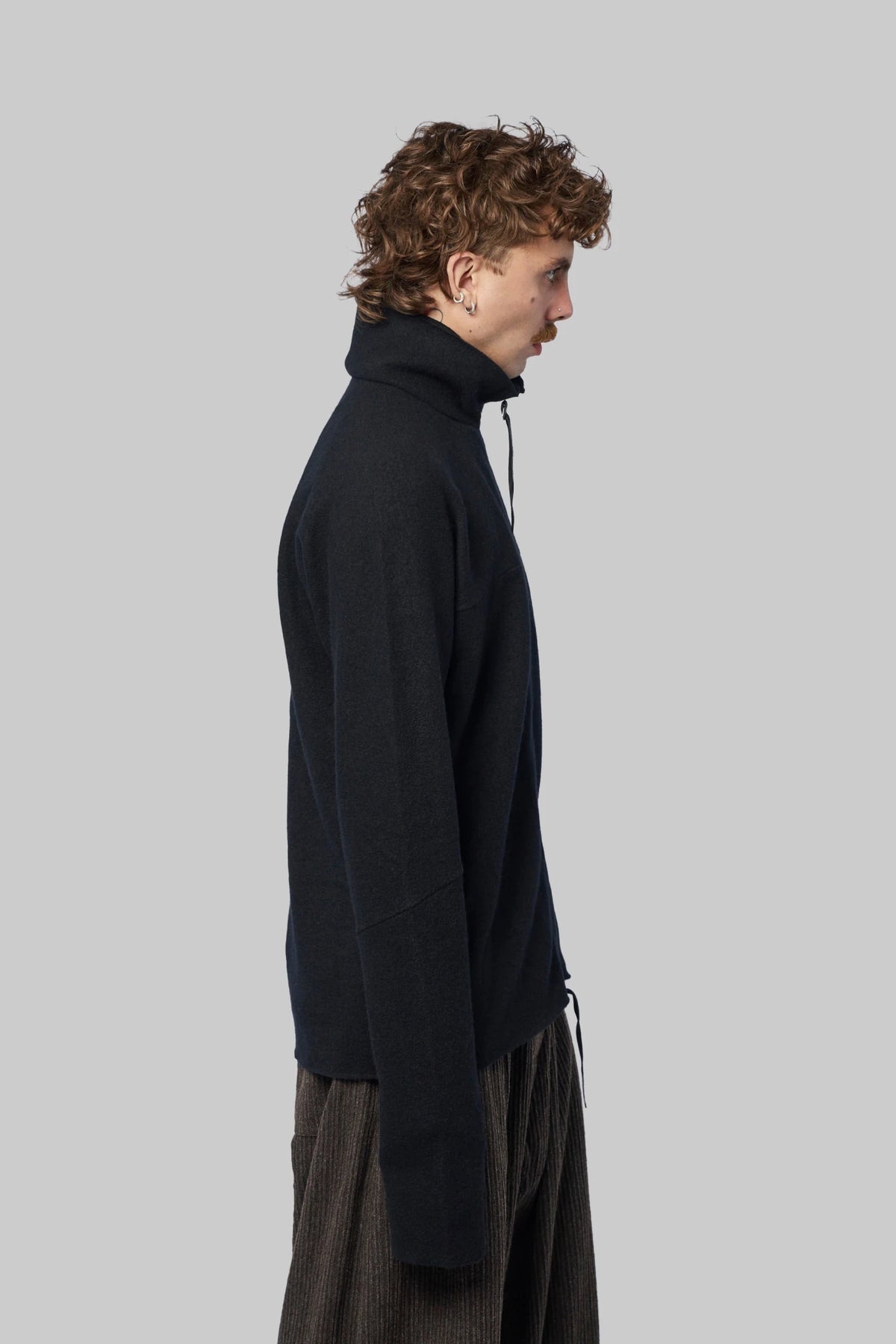 M.A+ Maurizio Amadei - Zipped Tall Collar Shirt - LABELS