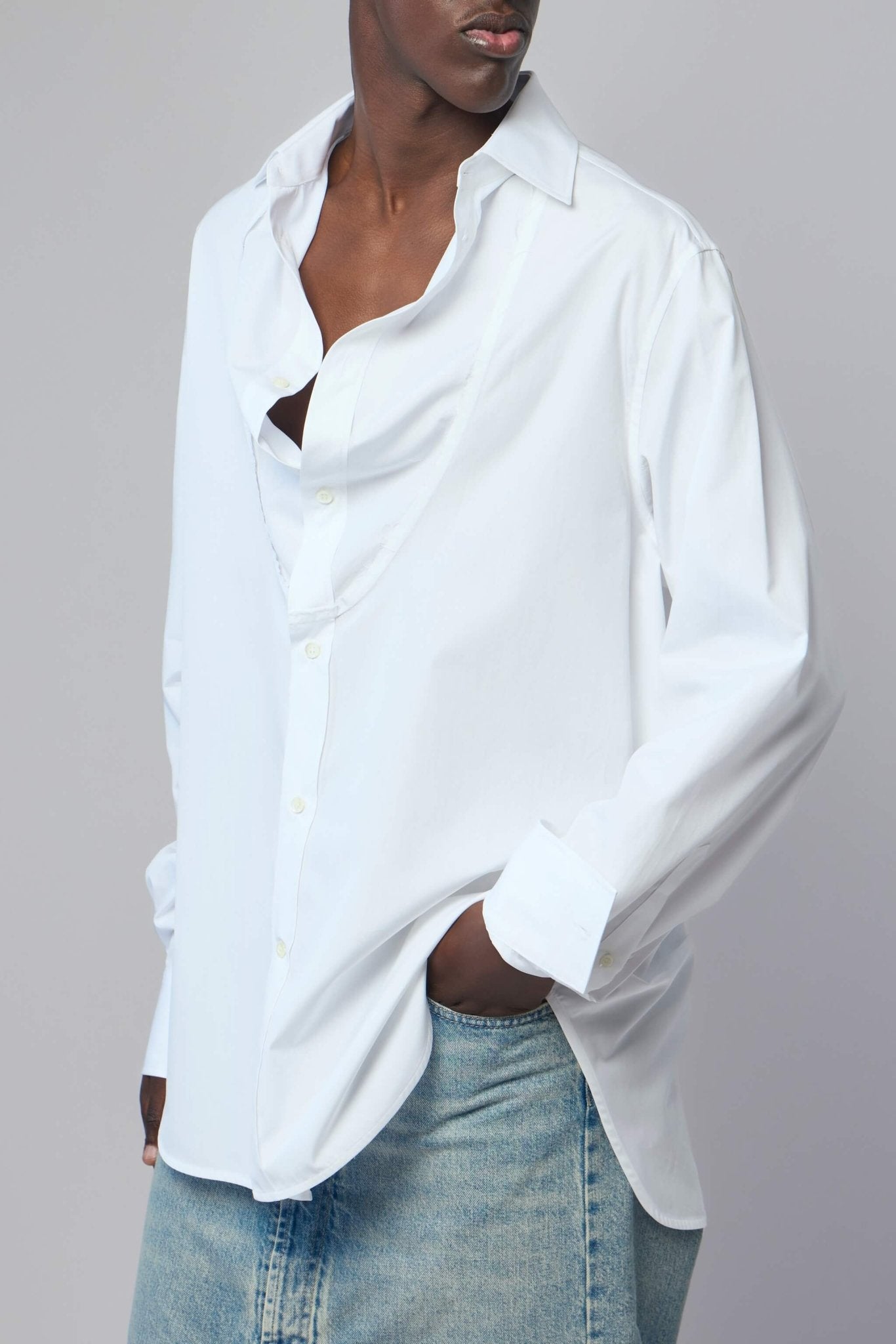 Maison Margiela - Folded Collar Cotton Shirt - LABELS