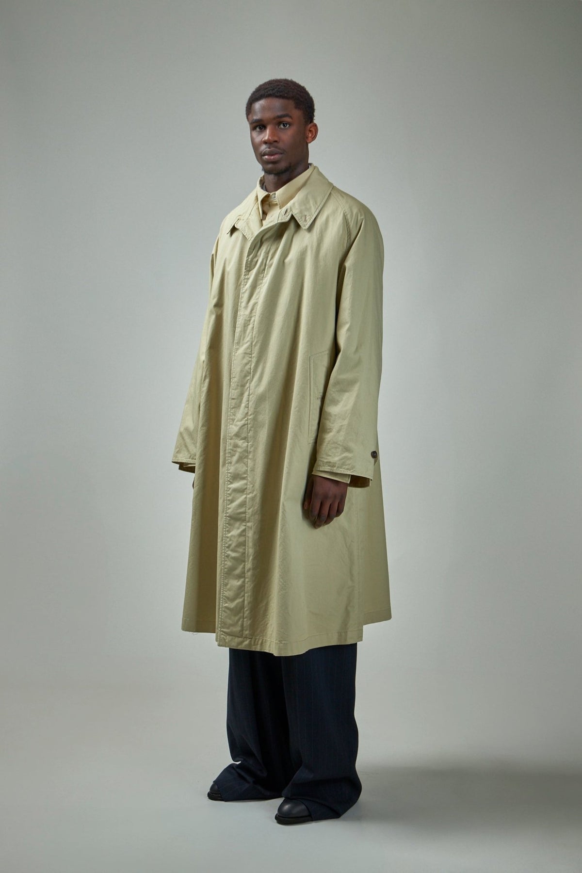 Maison Margiela cotton trench coat back view with central vent